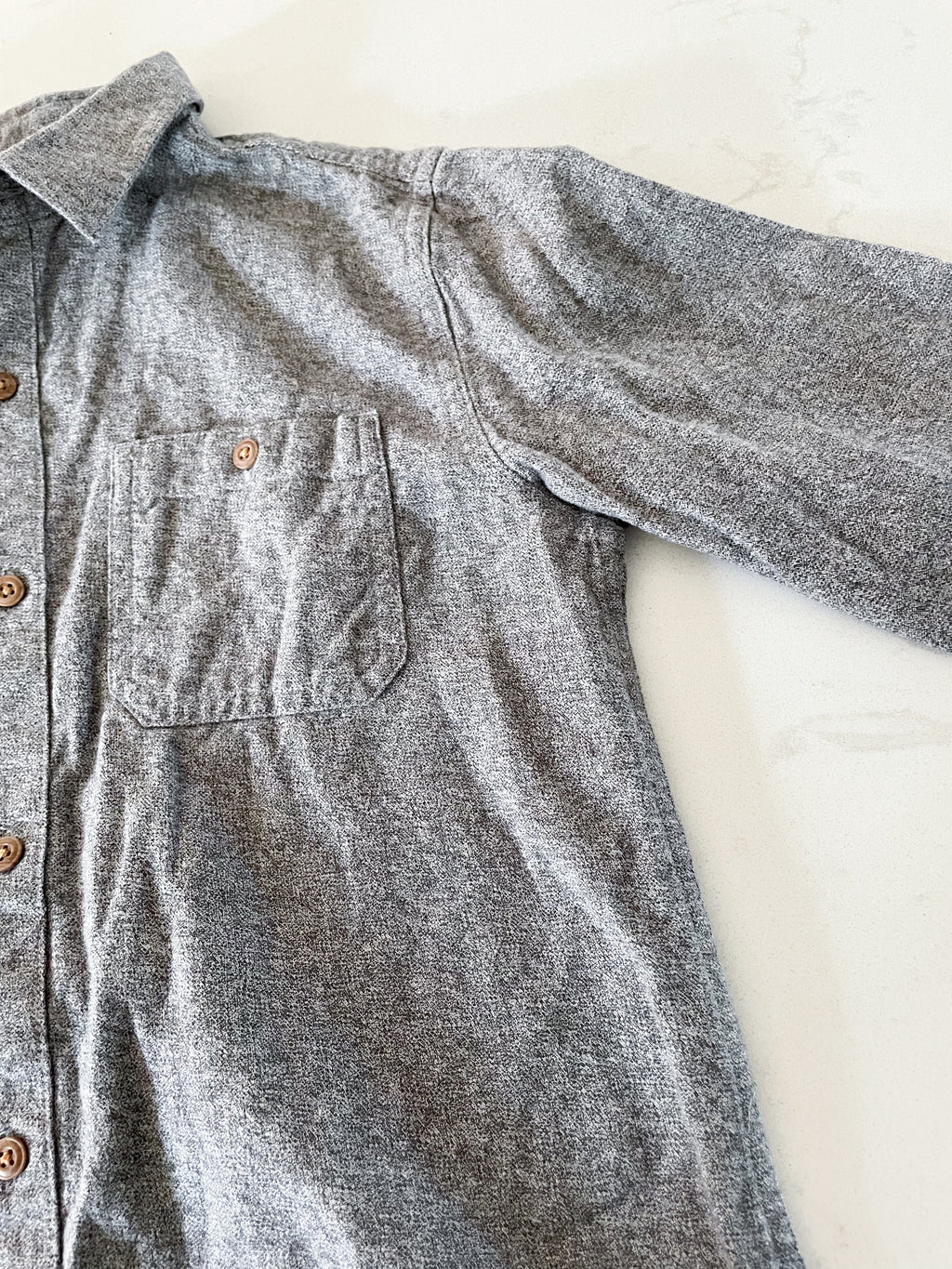 Old Navy-10-12Y-VGUC- grey button up shirt
