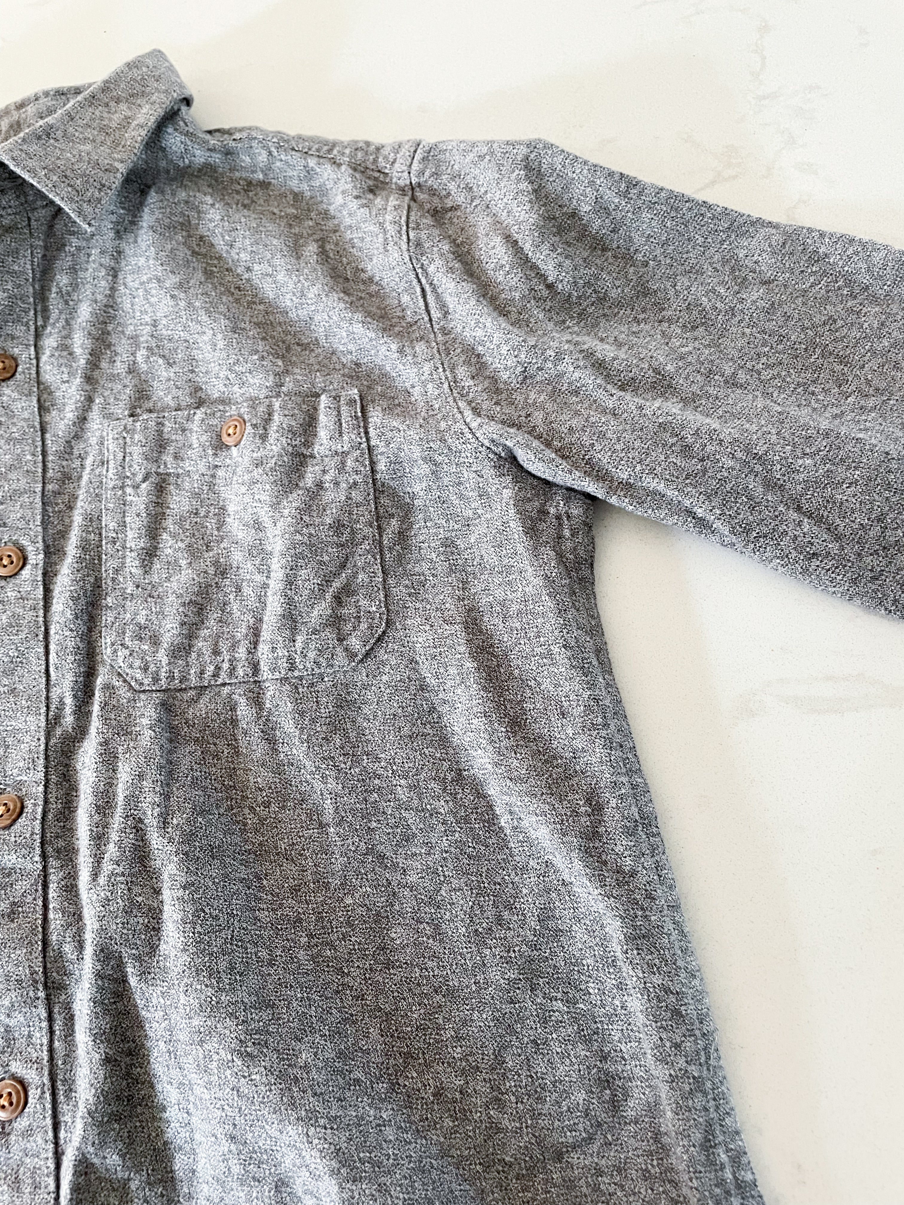 Old Navy-10-12Y-VGUC- grey button up shirt