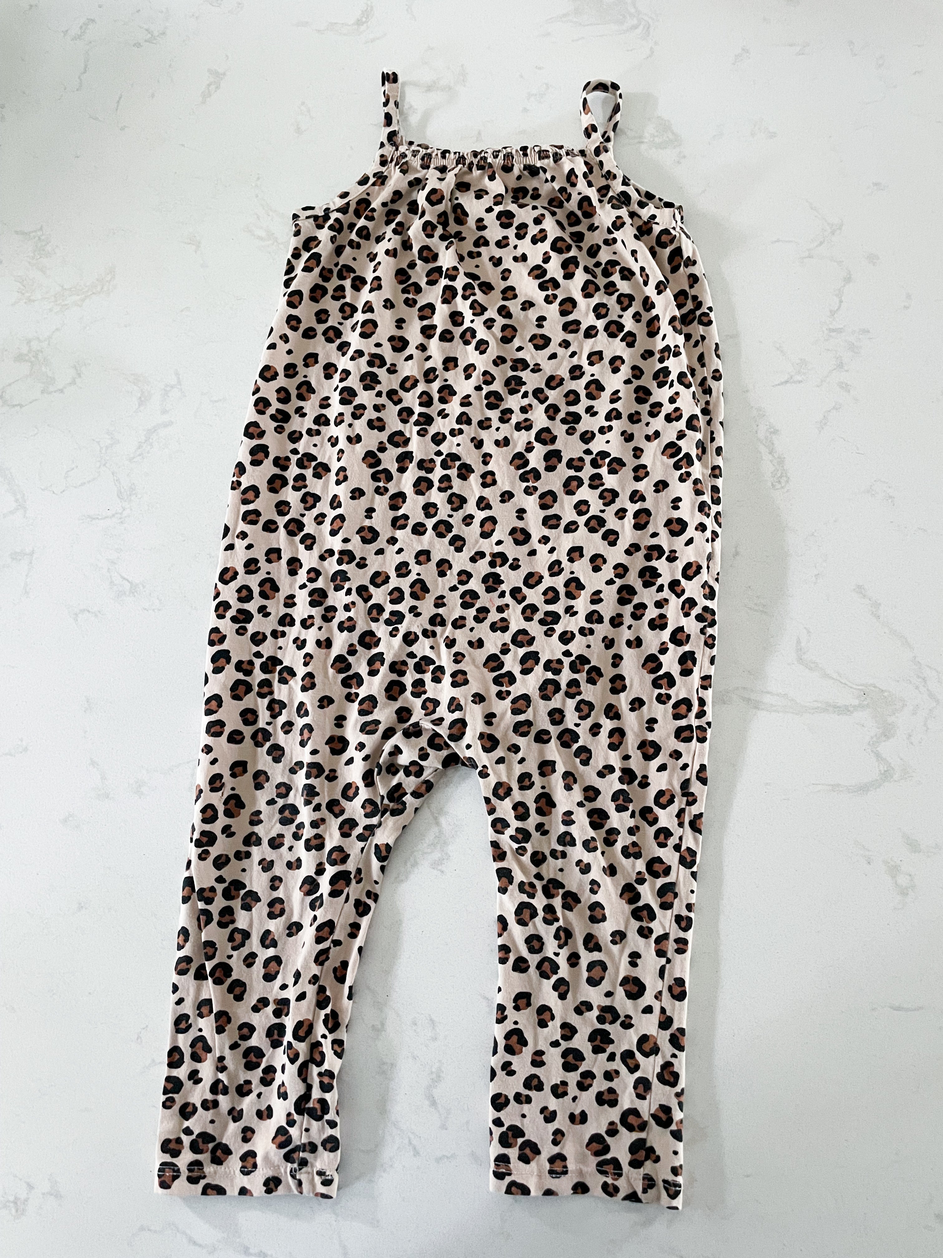 H&M- 1.5-2Y- cheetah print tank romper