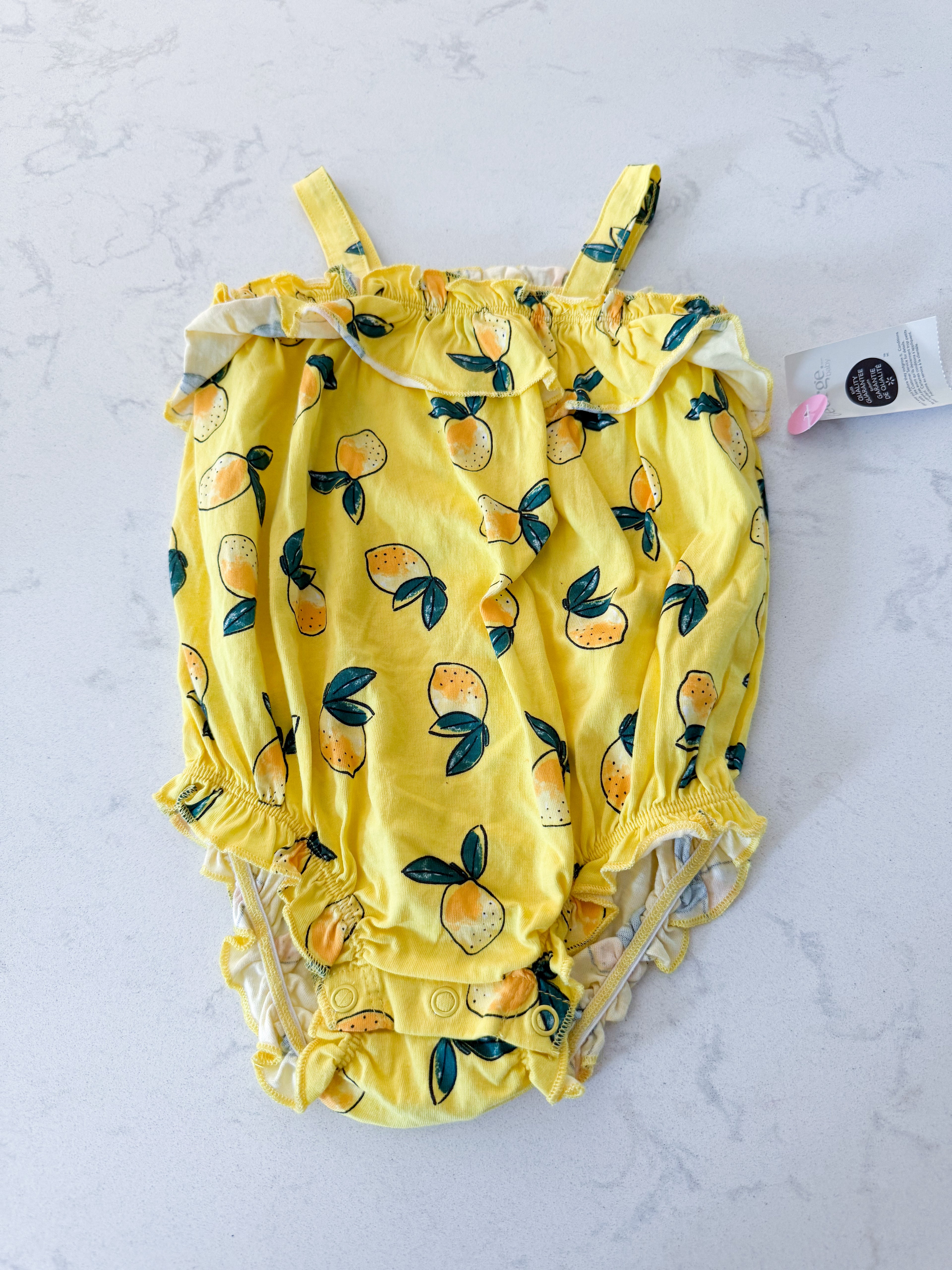 George- 12-18m- BNWT- yellow tank ruffle bodysuit with lemons