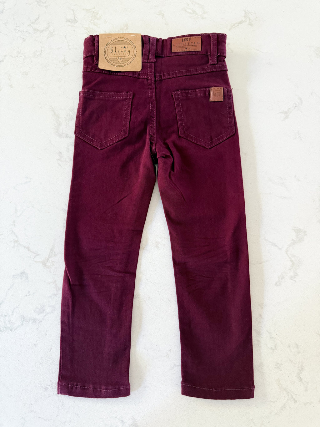 *Rescue*-L&P Apparel- skinny cut jeans- burgundy
