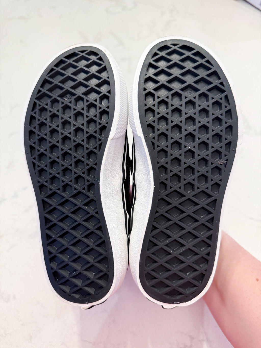 Vans- 11C- BNWT- black and grey checkered slip on shoes