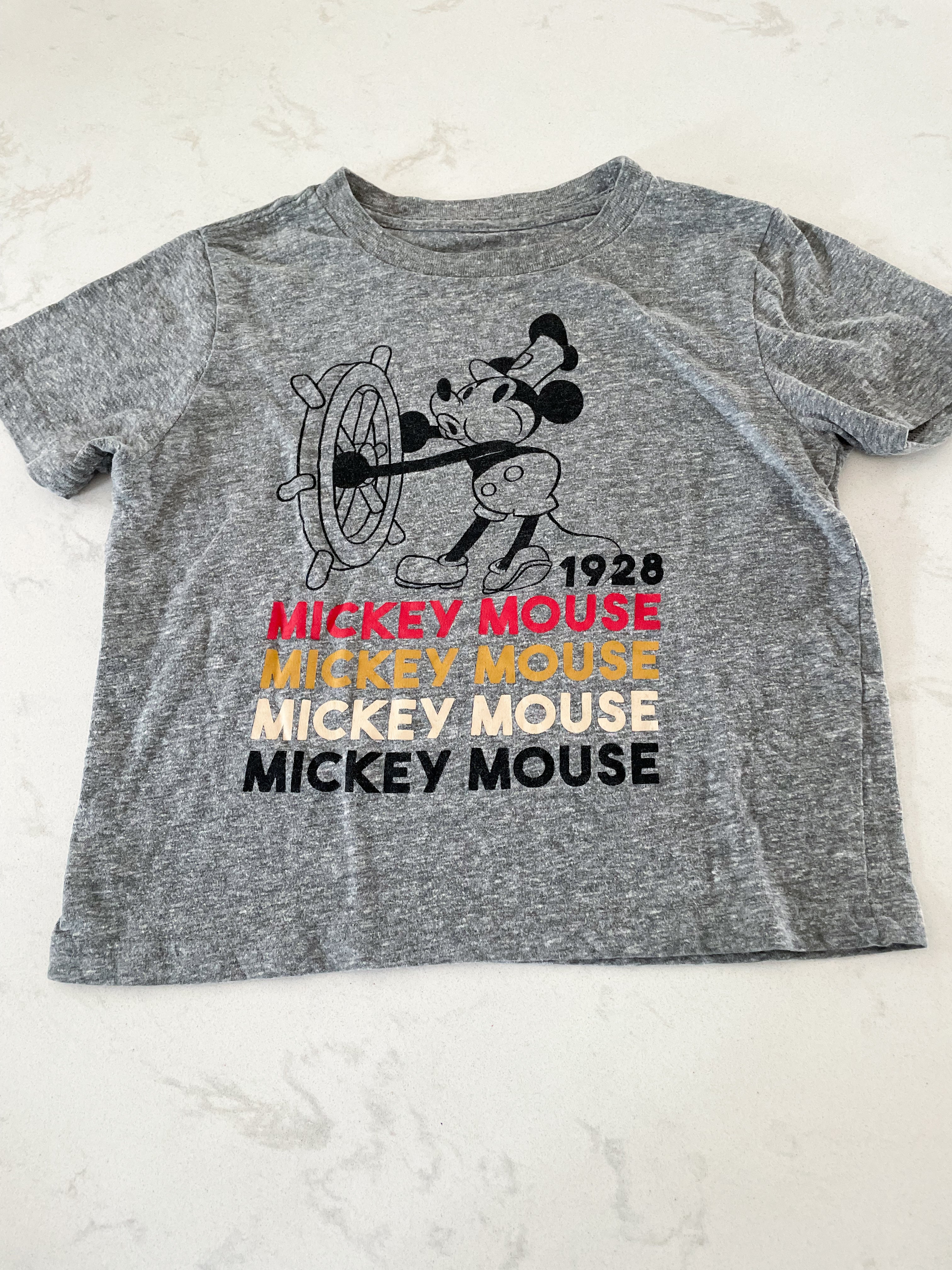 Disney- 5T- Grey t shirt with steamboat Willie