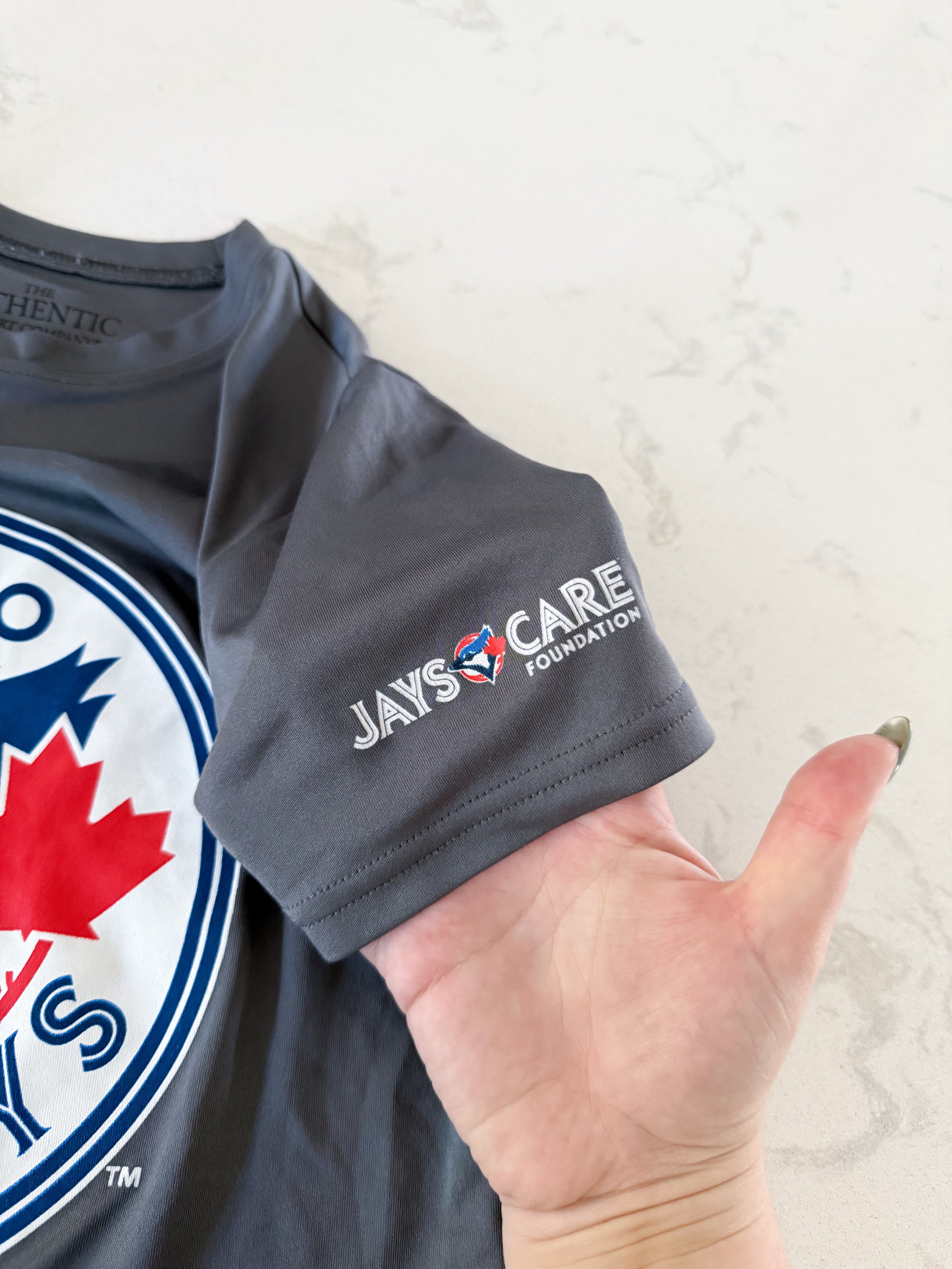 ATC- 16Y- VGUC- Grey atheltic t shirt with Blue Jays logo