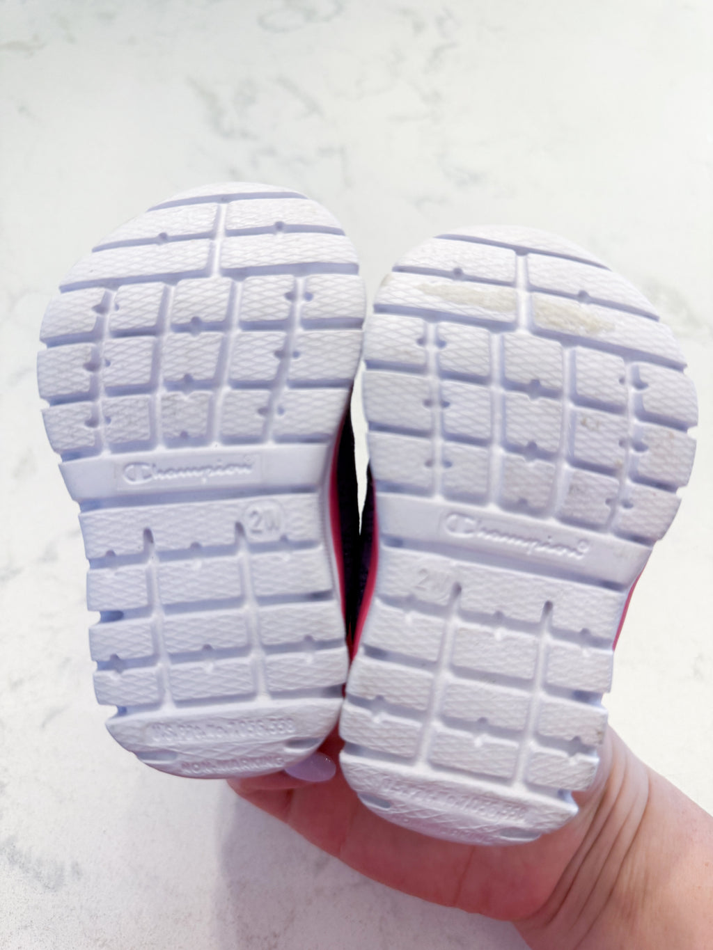 Champion- 2C- VGUC- purple and neon pink shoes