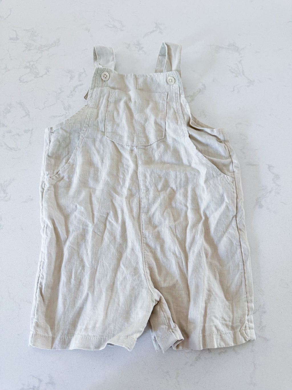 Little Planet by Carters- 24m- VGUC- linen cream coloured overalls