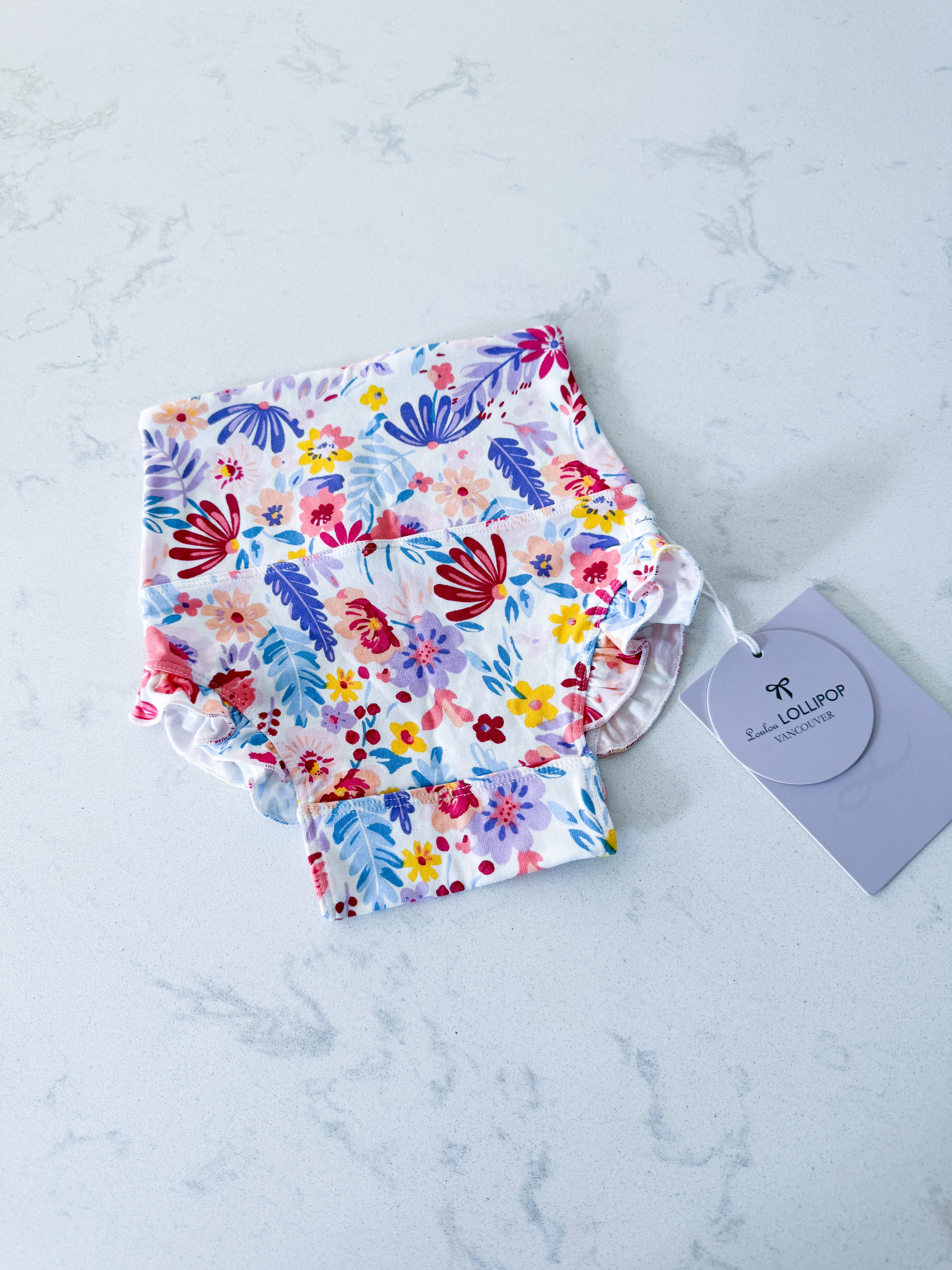 Loulou Lollipop- 6-12m- BNWT- bright floral bummies