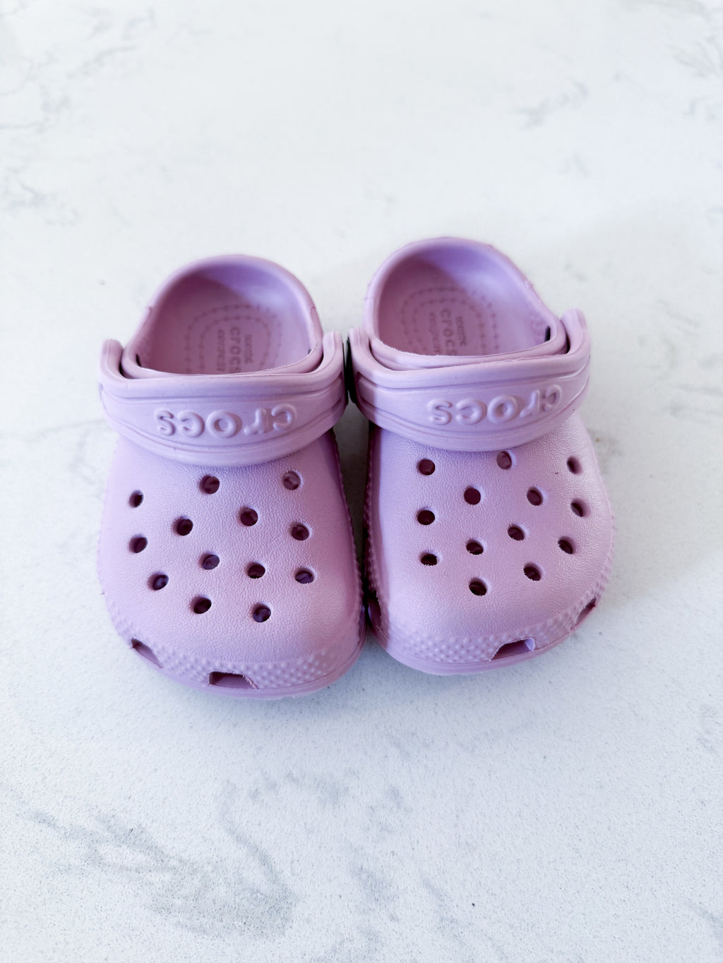 Crocs- 5C- VGUC- light purple slip ons