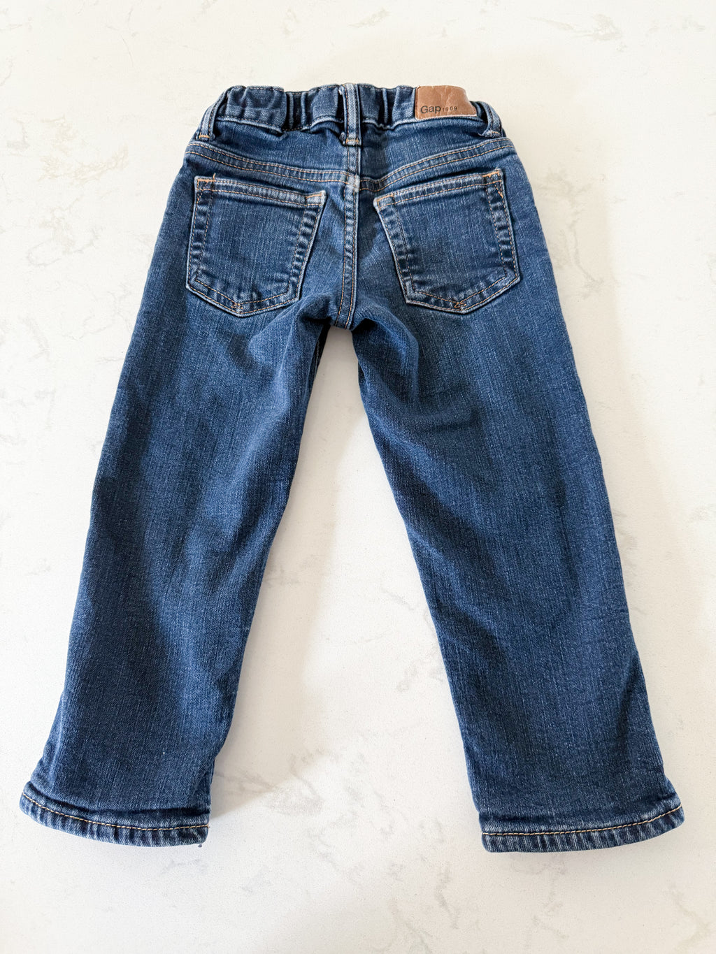 Gap- 3T- GUC- jeans with checkered lining