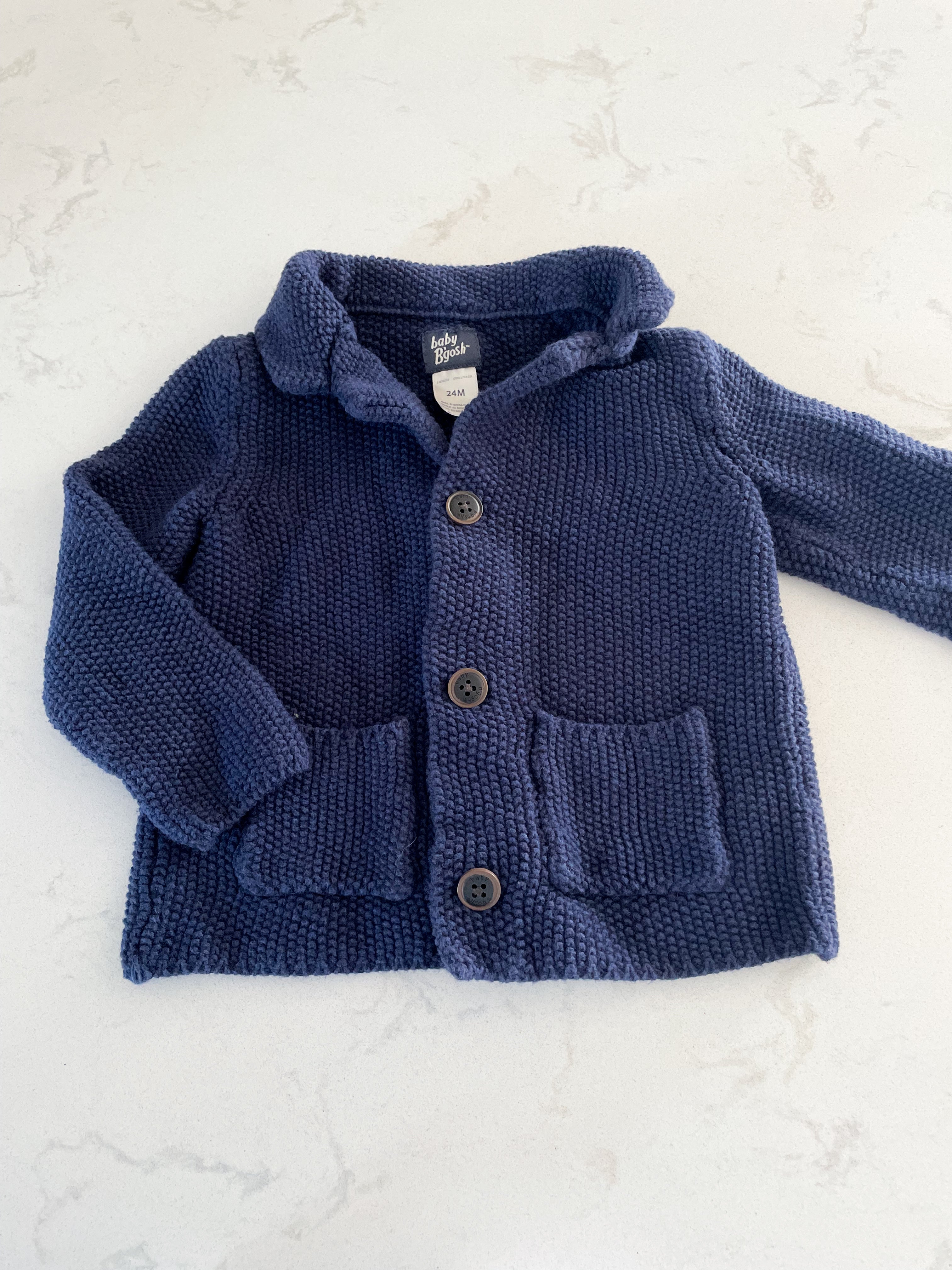 Baby B’gosh- 24m- GUC- knit blazer style button up sweater