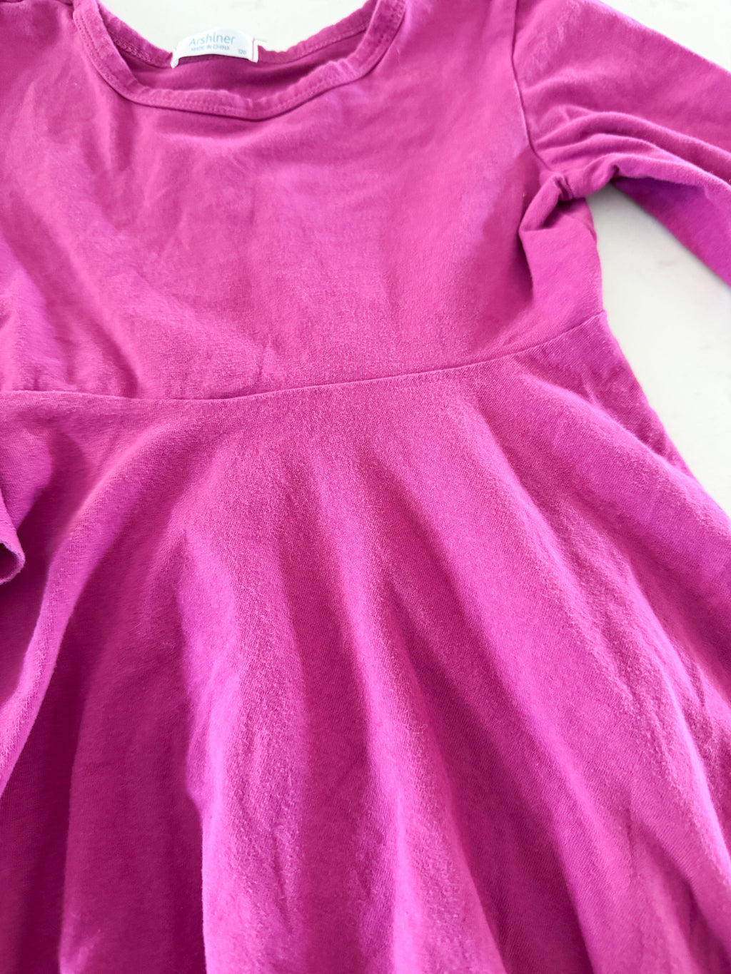Arshiner- 5-6Y- GUC- medium pink long sleeve dress