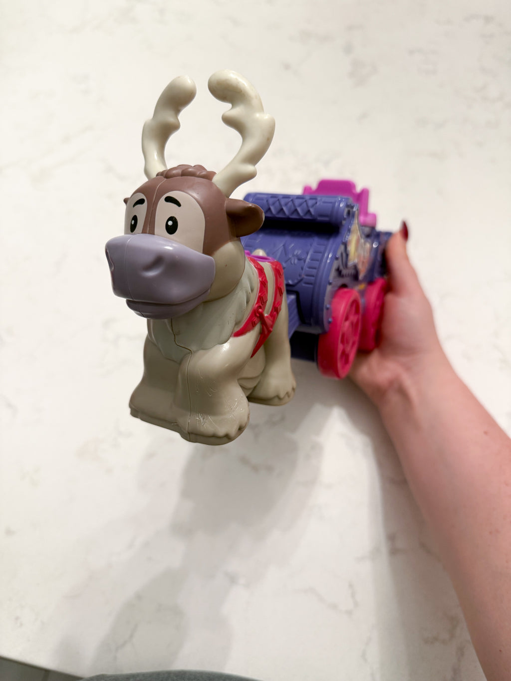 Fisher Price- GUC- Frozen Sven and sleigh ** missing Kristoff**