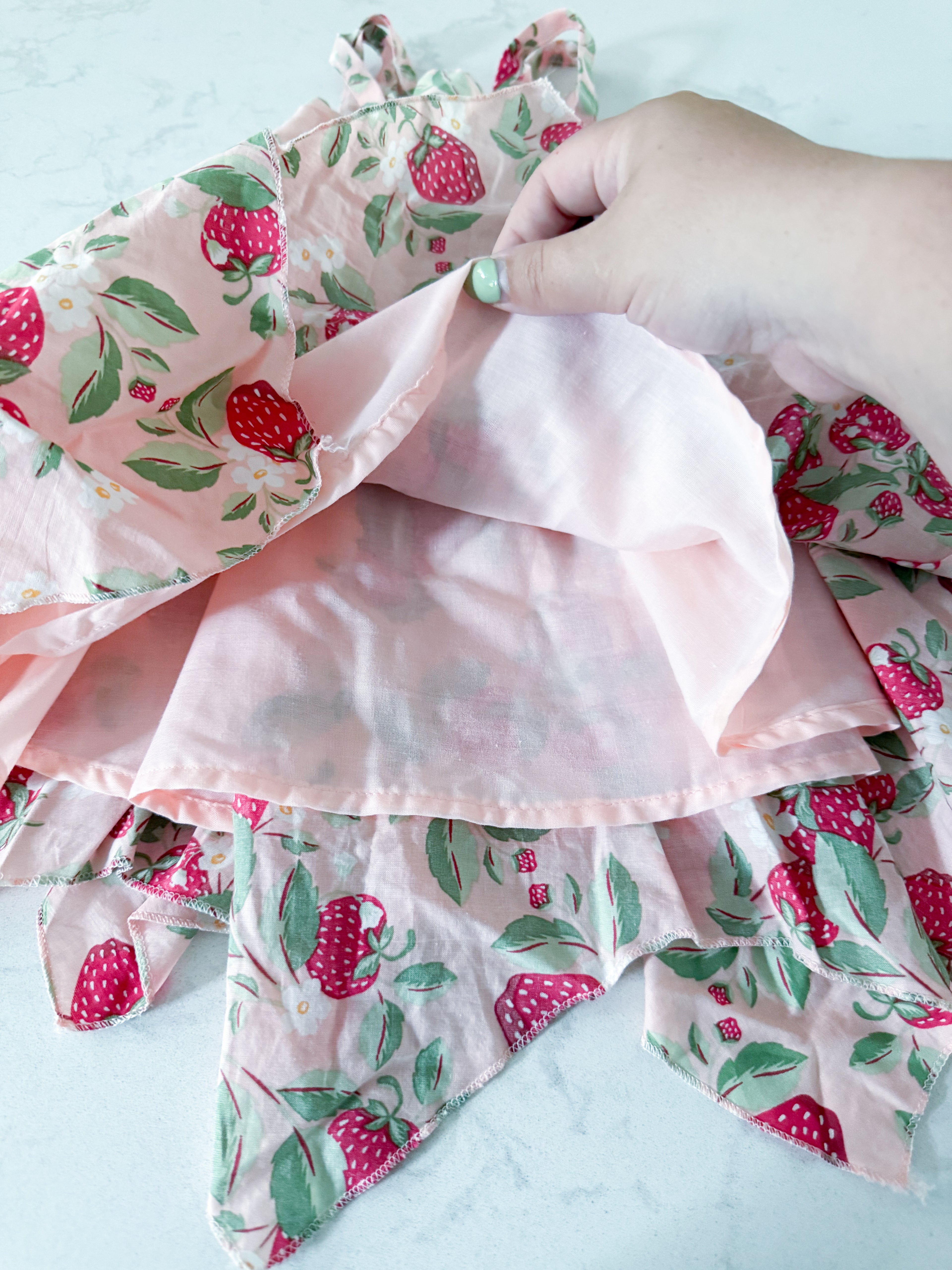 Cynthia Rowley- 18m- VGUC- pink thin material layered strawberry tank dress