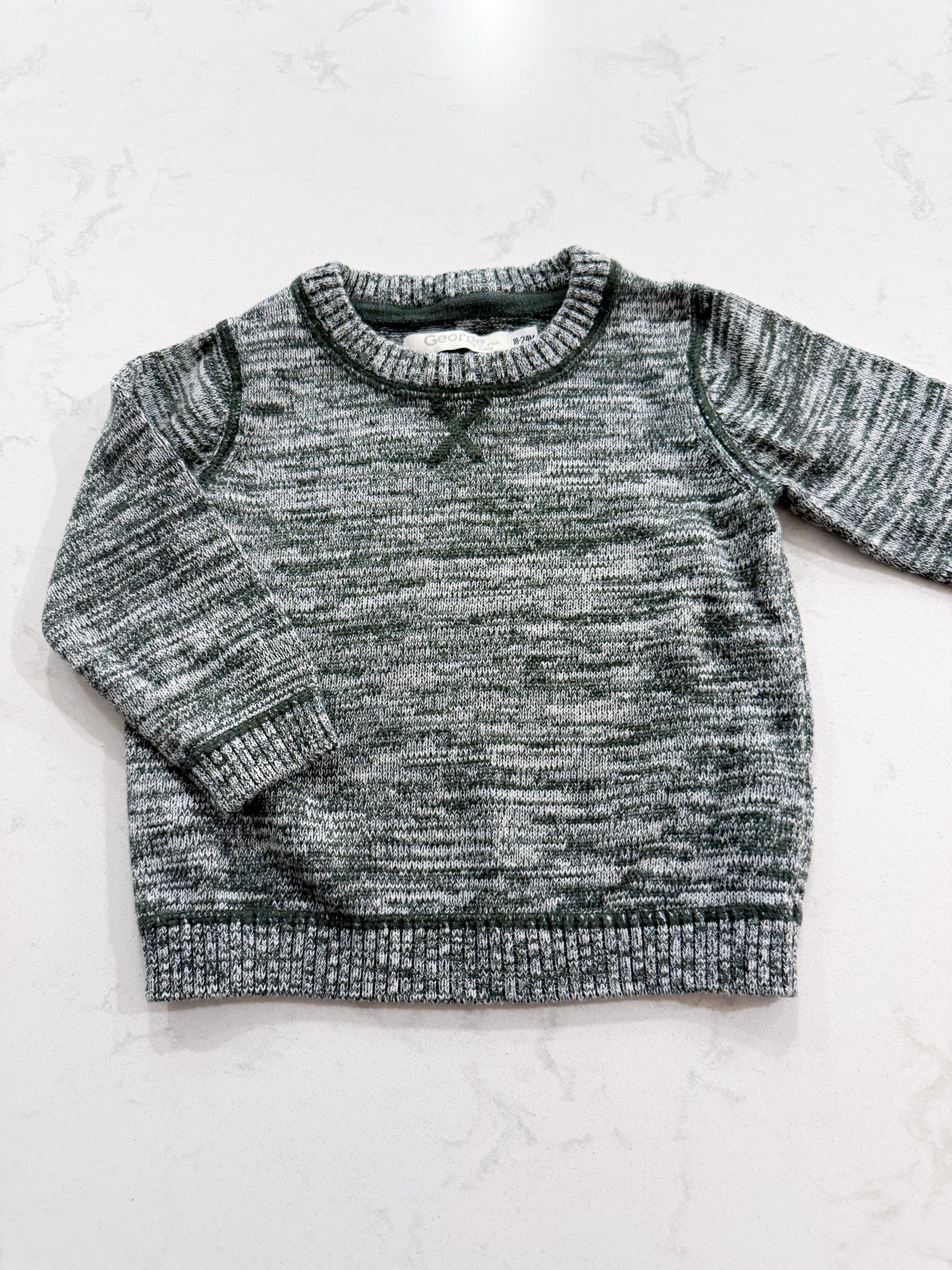 George- 18-24m- VGUC- green knit sweater