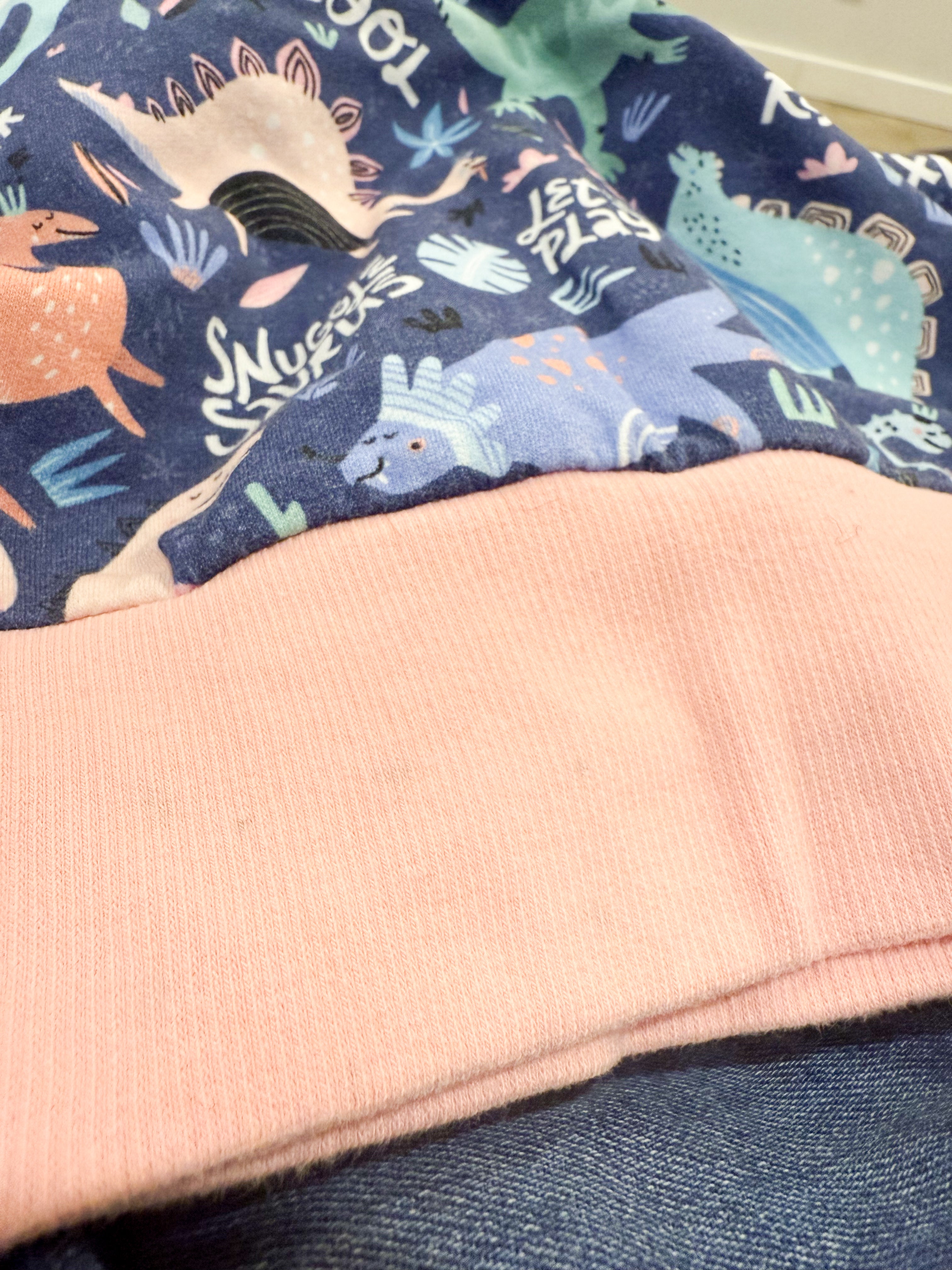 Stay Little Sewing Co- 3-6Y- PLAY- pink grow with me dinosaur crew