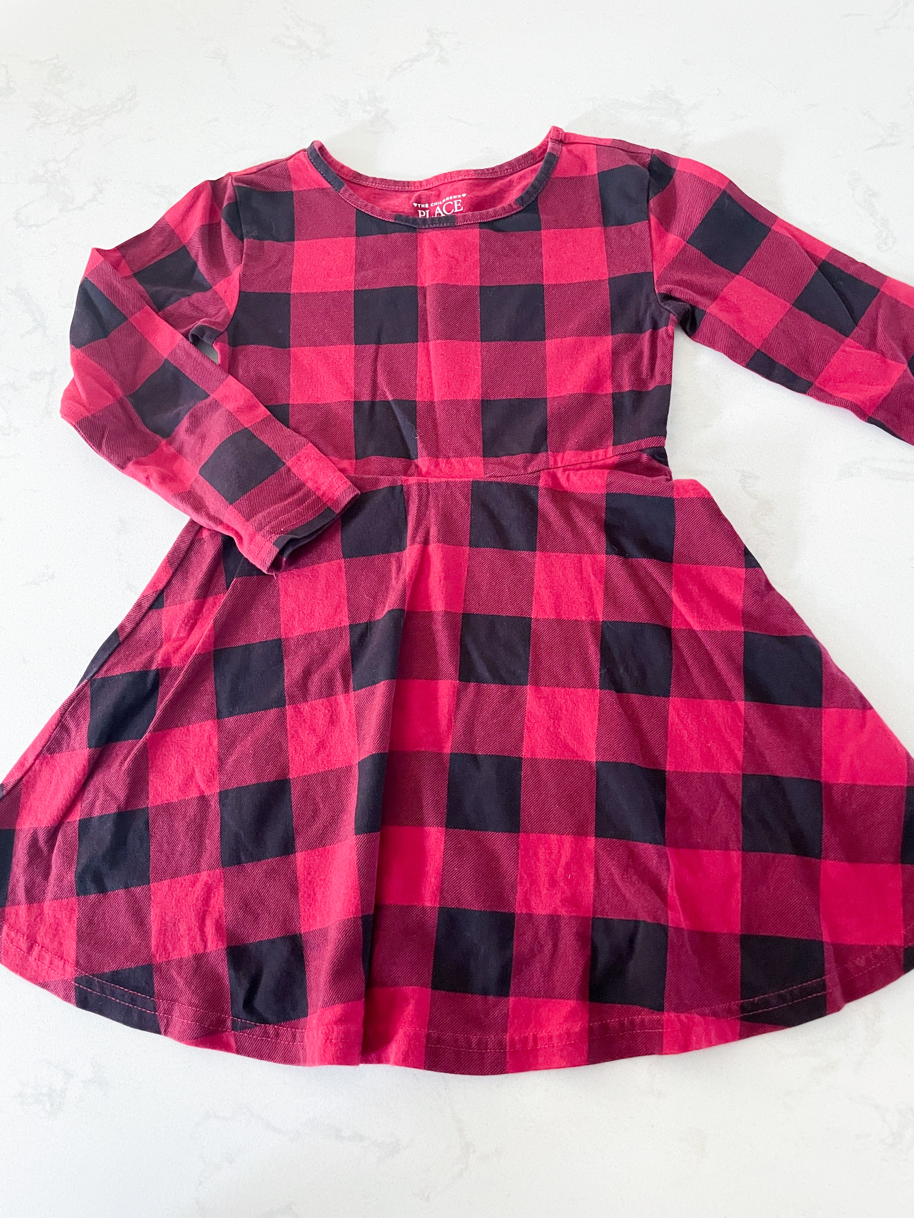The Children’s Place- 4T-GUC- black and red checkered dress