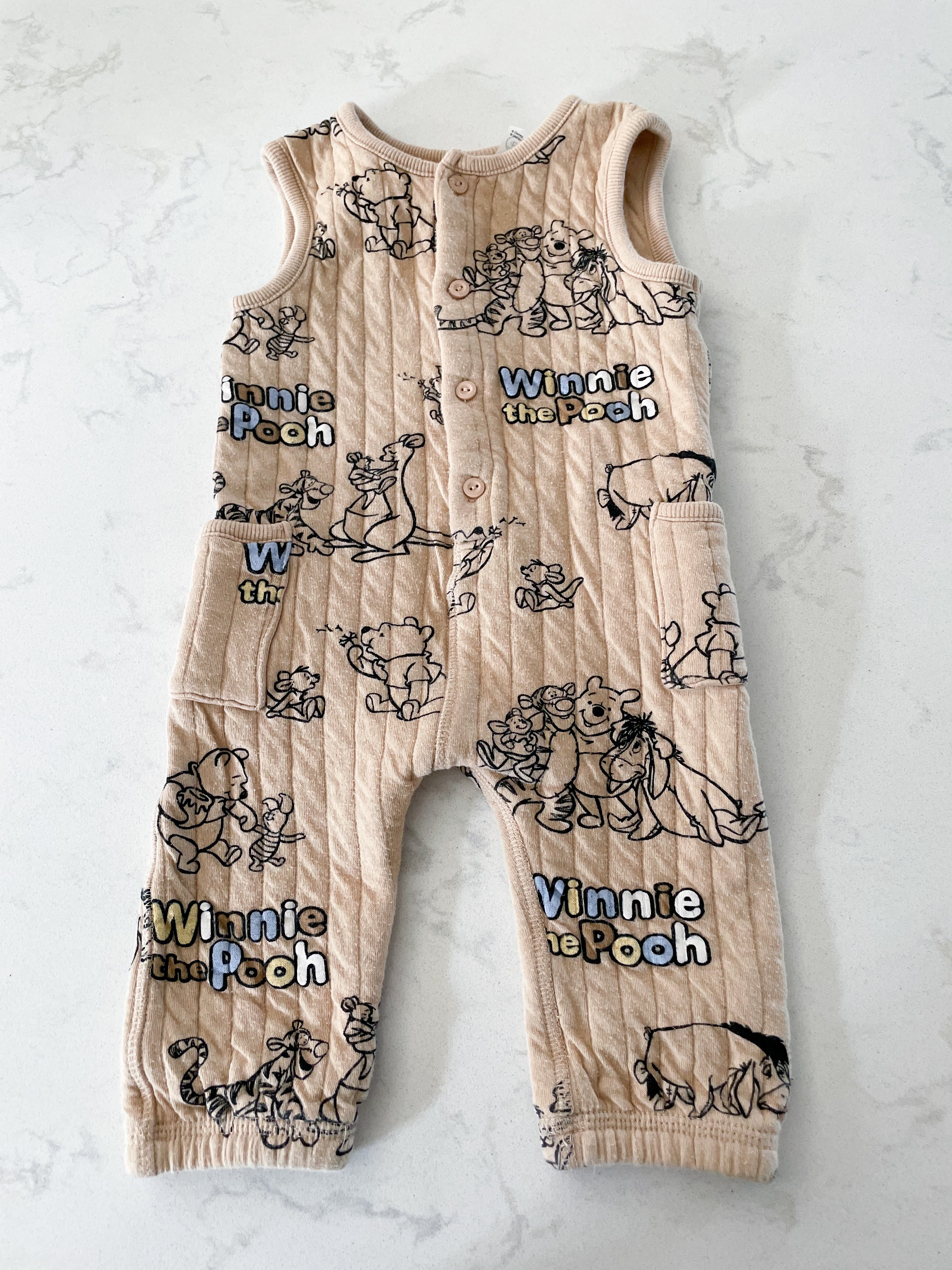 H&M-2T-PLAY- beige Winnie the Pooh tank romper