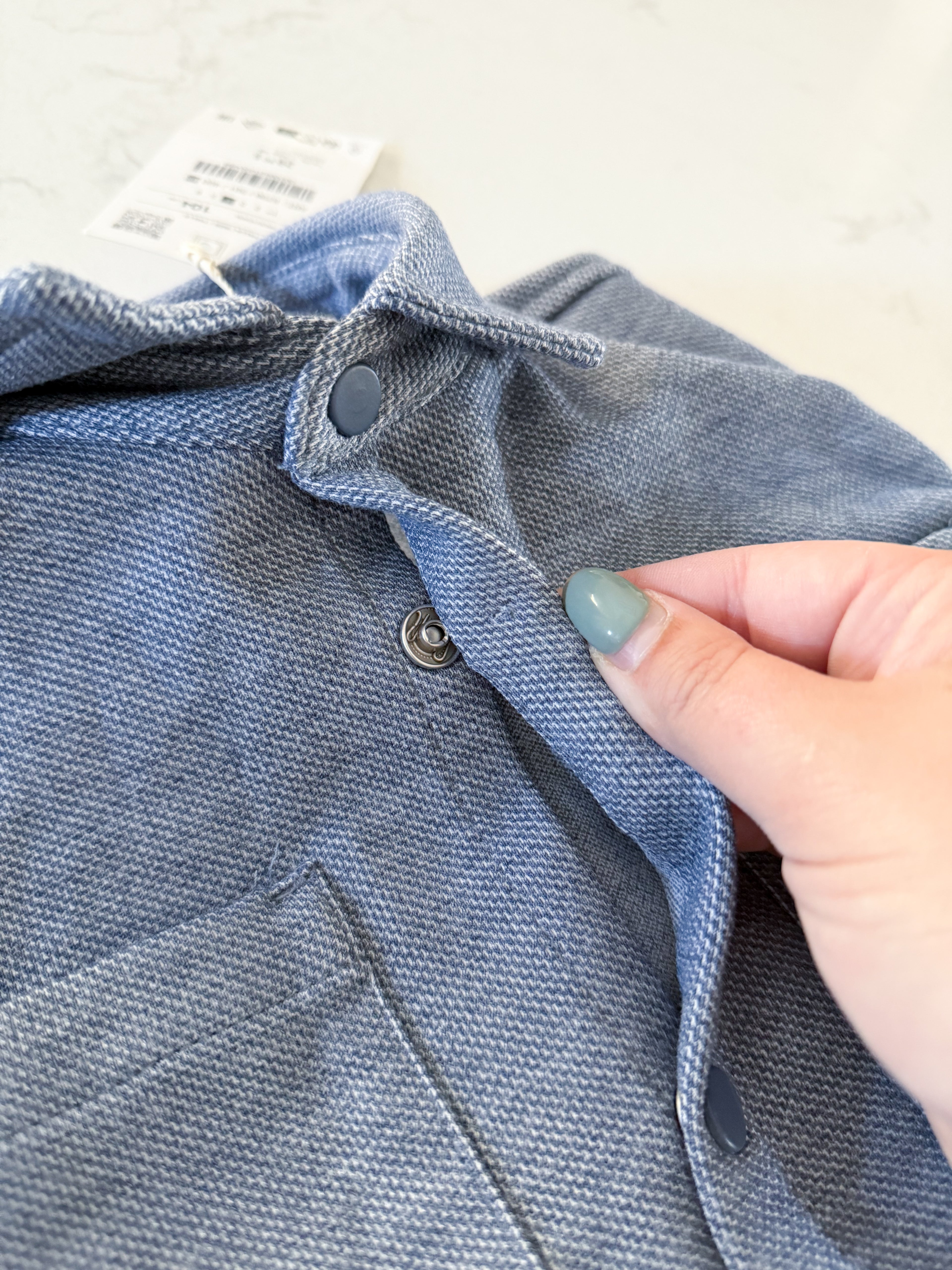 Zara- 4T- BNWT**PLAY- blue tight knit button up short sleeve shirt