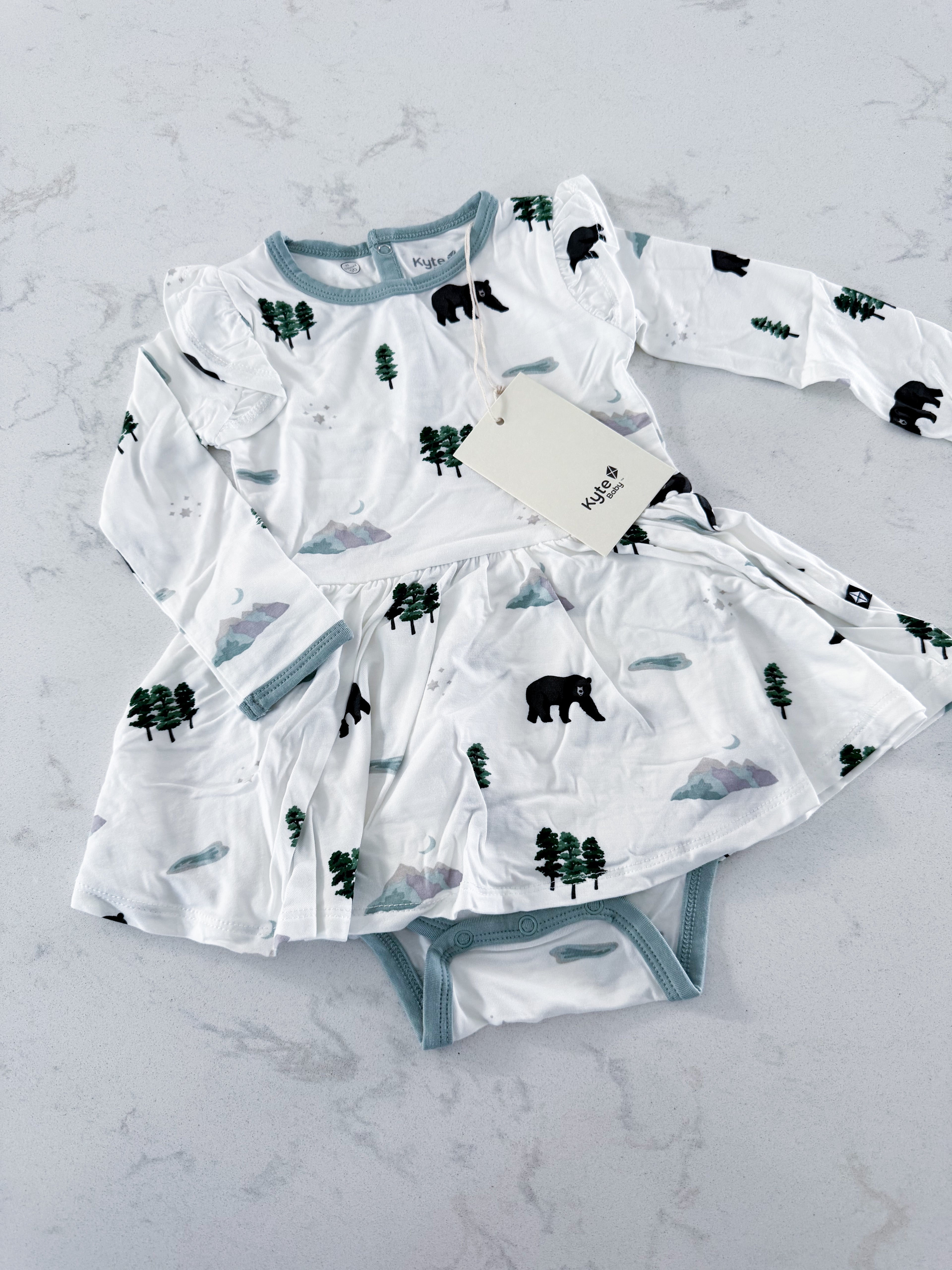 Kyte Baby- 18-24m- BNWT- bamboo long sleeve bodysuit dress