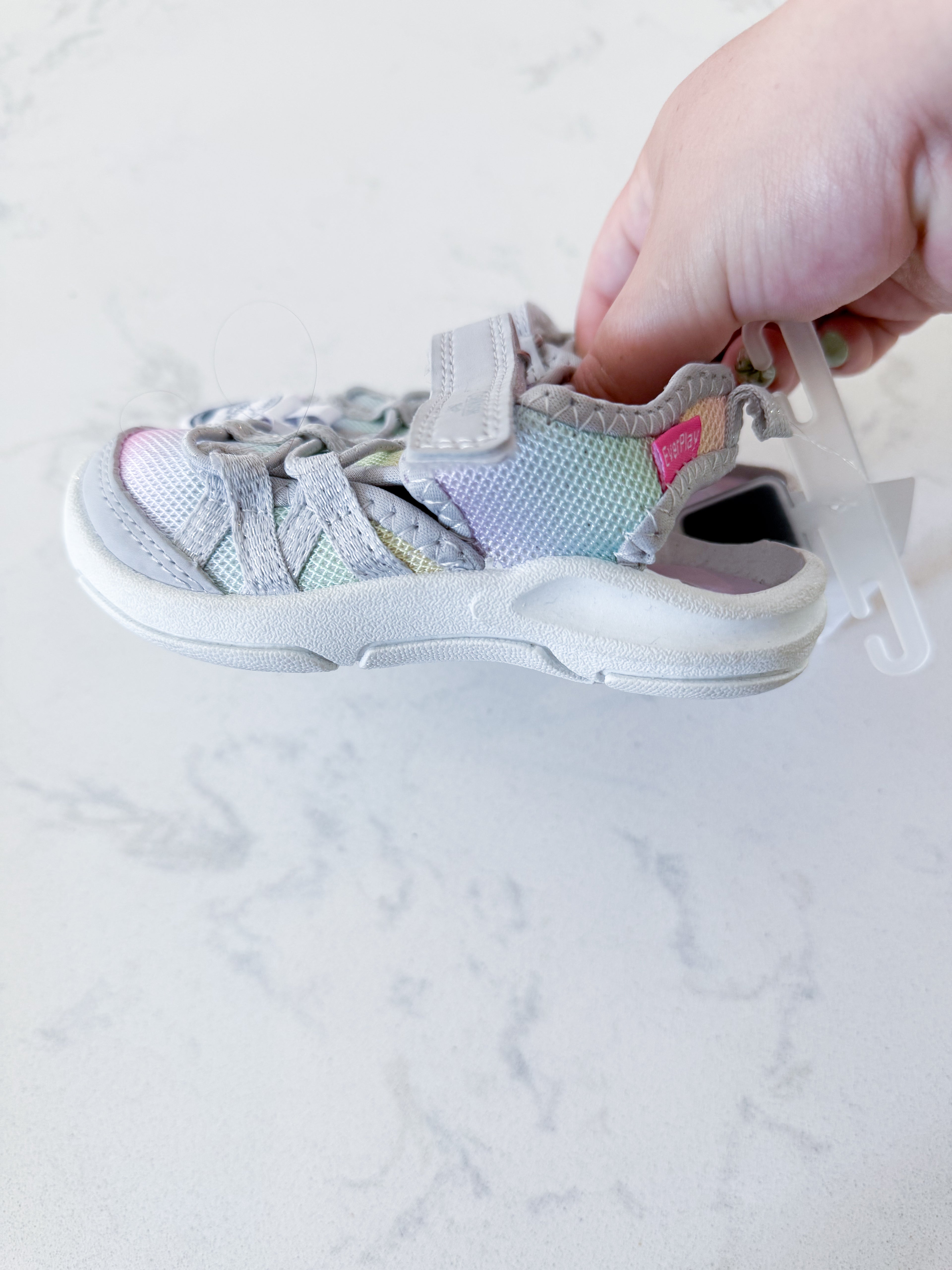 Oshkosh- 6C- BNWT- pastel rainbow coloured strap sandals
