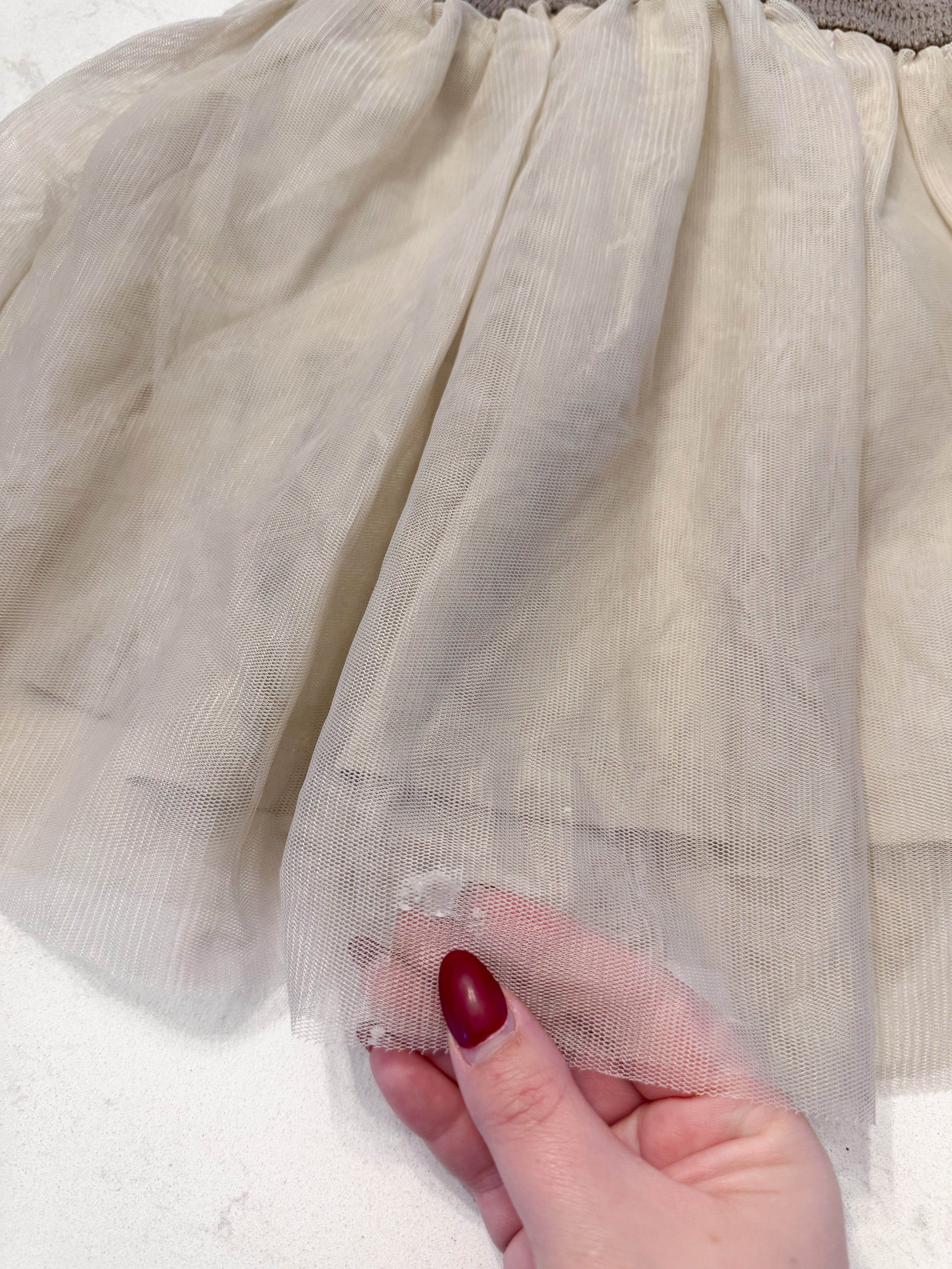 Zara- 2-3Y- PLAY- brown knit dress with tulle skirt