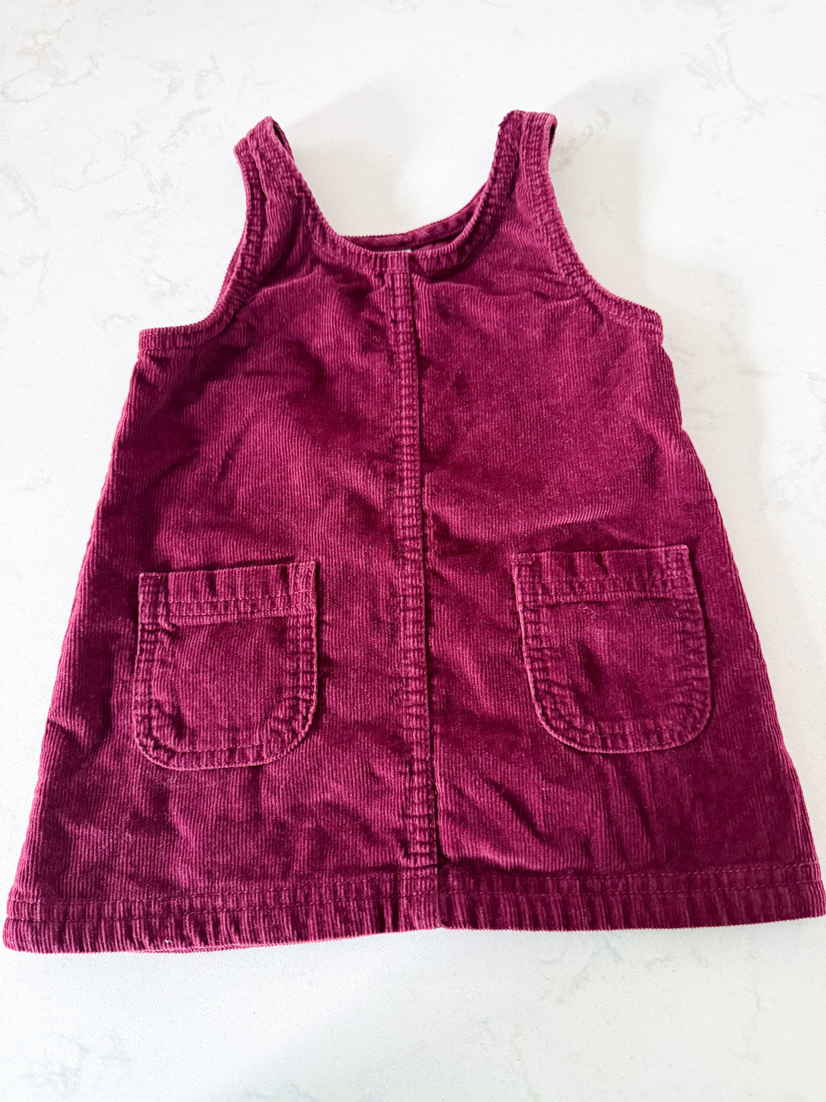 Old Navy- 12-18m- VGUC- burgundy corduroy dress with pockets