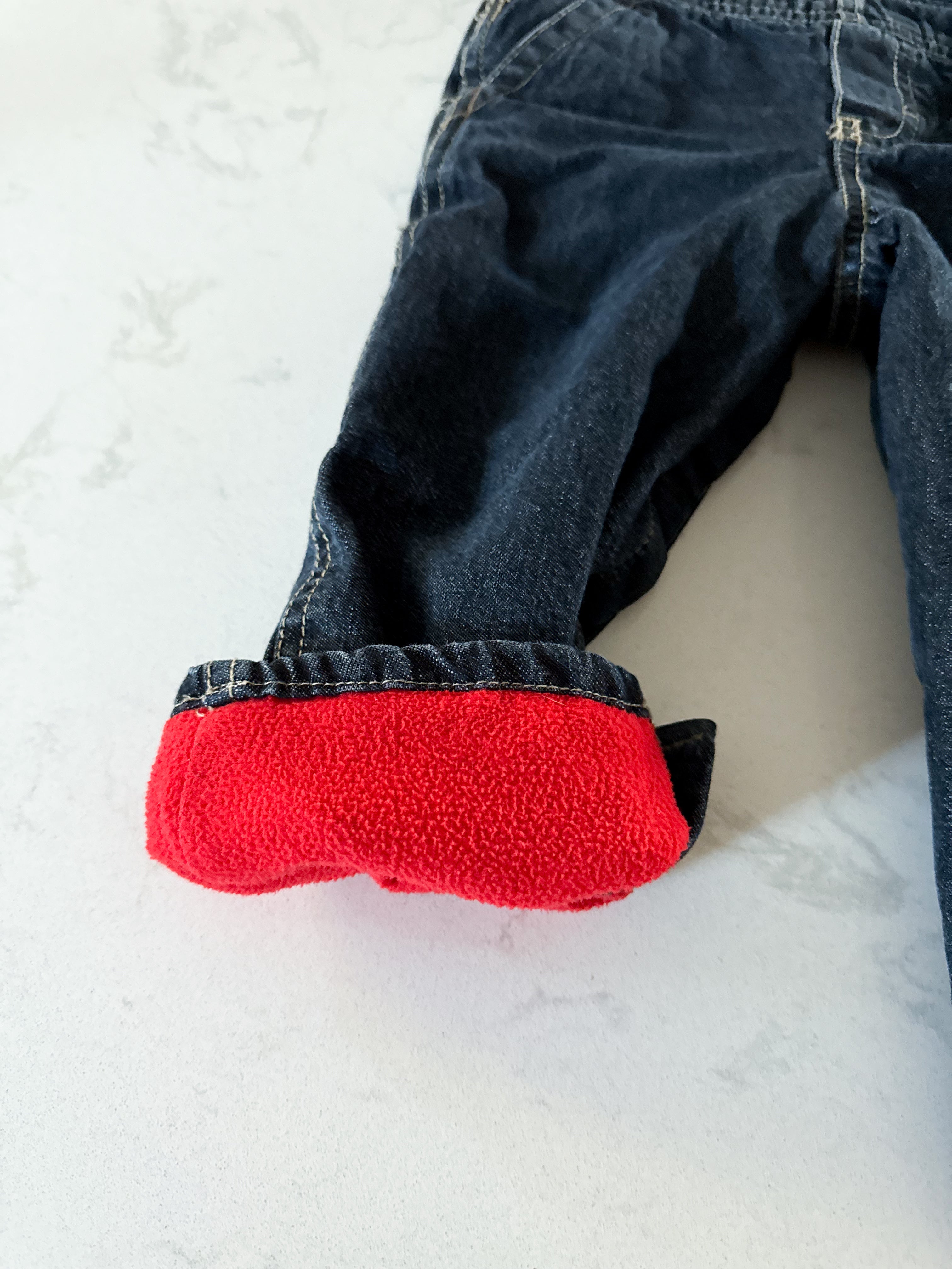 Oshkosh- 18m- VGUC- fleece lined jean overalls