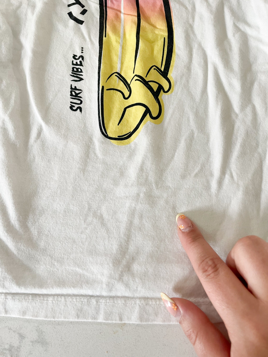 Zara-4-5Y-GUC- white t shirt with surf board