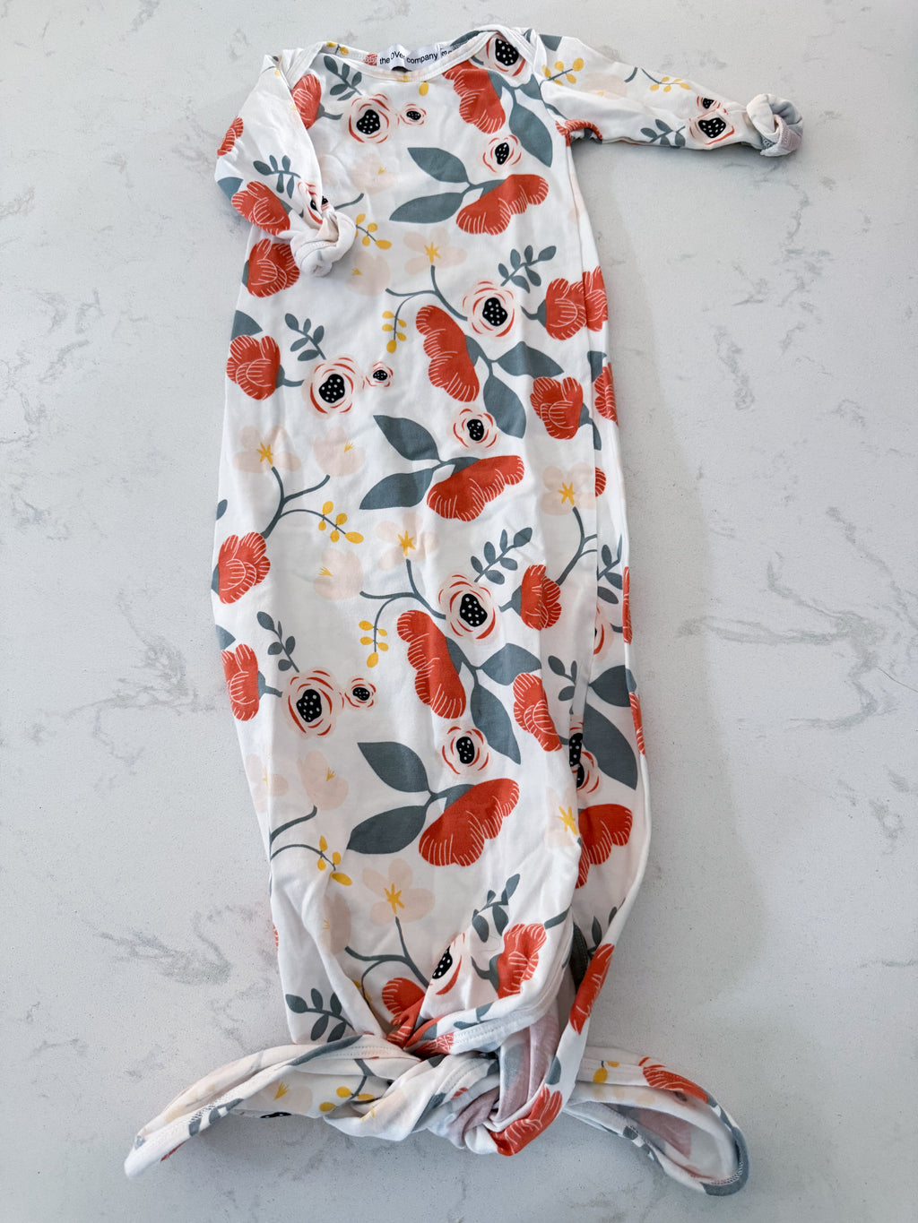 The OVer Company- 0-3m- VGUC- white sleep gown with tie up