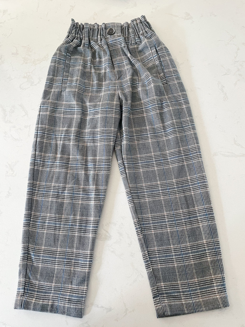 Zara-8Y-VGUC- grey plaid high waisted pants