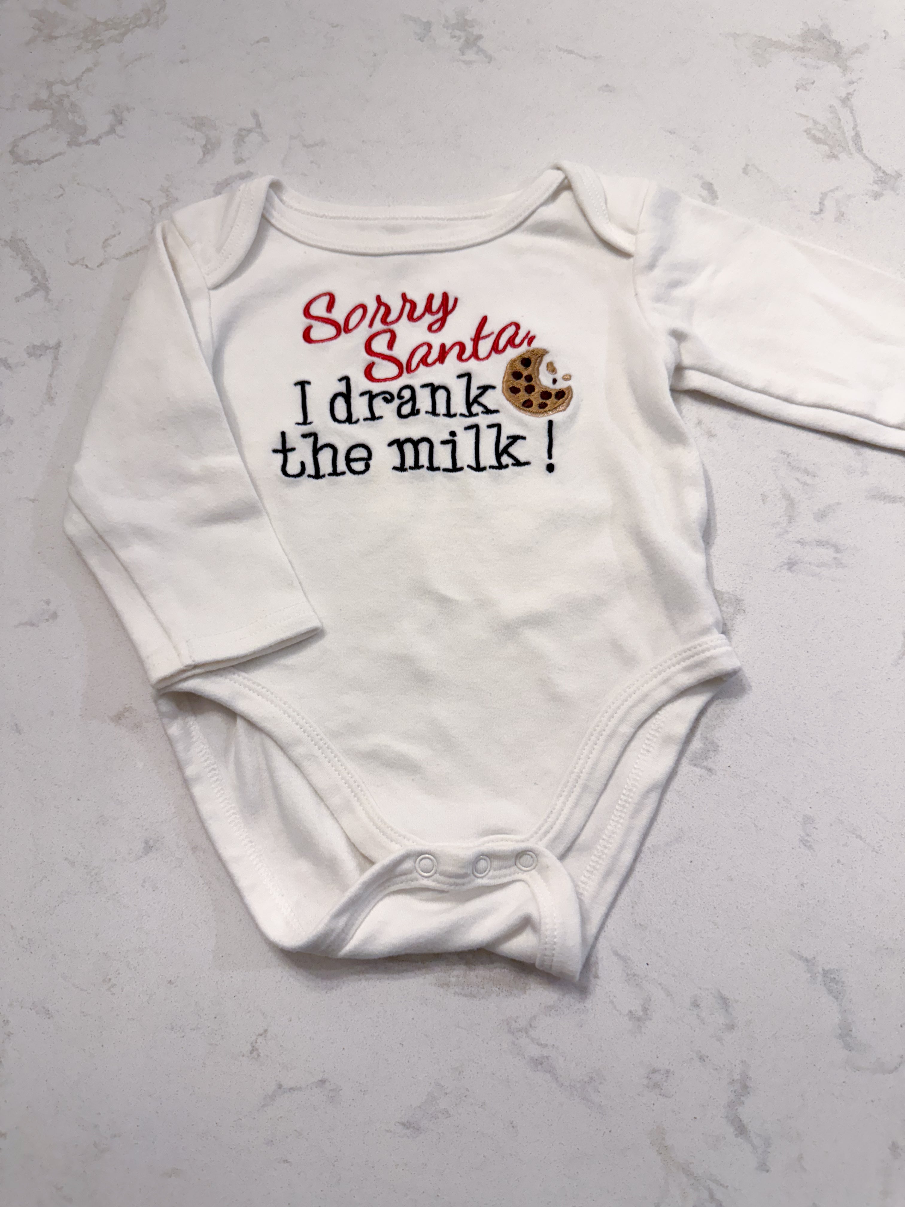 The Littlest- 6-12m- GUC- cream coloured long sleeve bodysuit with embroidery