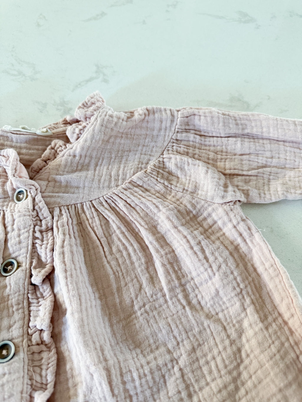 Jessica Simpson- 4T- GUC- light pink muslin long sleeve shirt