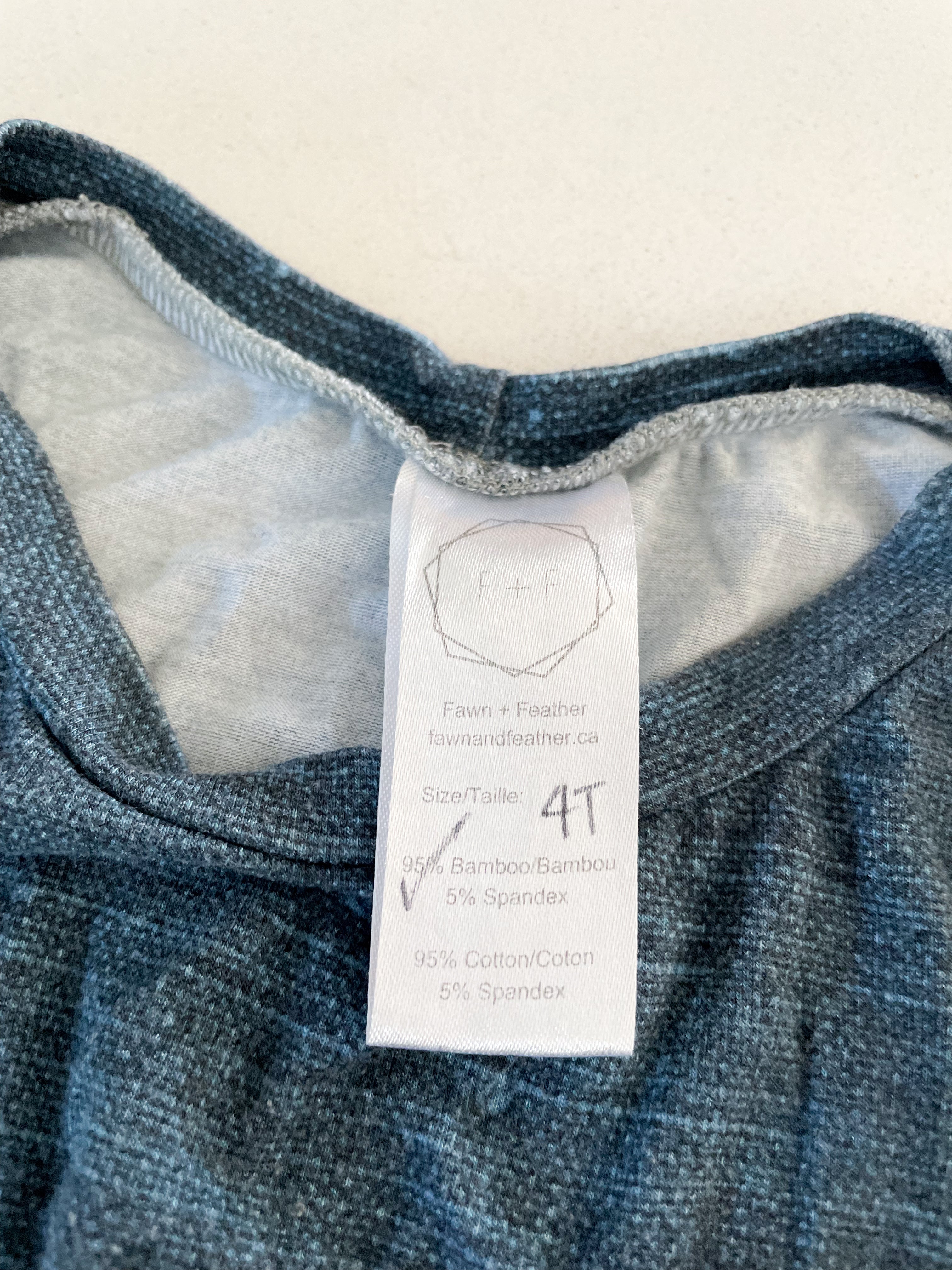 Fawn and Feather-4T-GUC-blue bamboo dress