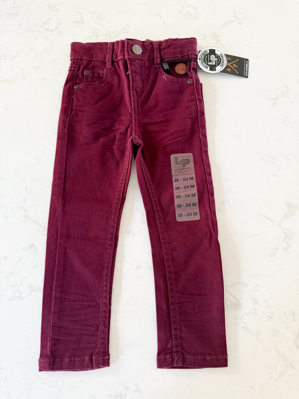 *Rescue*-L&P Apparel- skinny cut jeans- burgundy