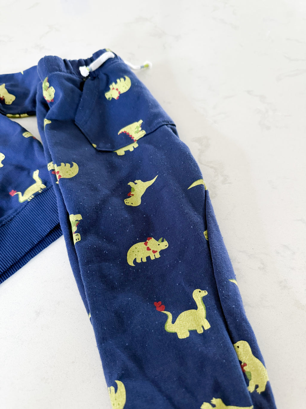 Joe Fresh- 12-18m- PLAY- navy blue matching Dino sweat set
