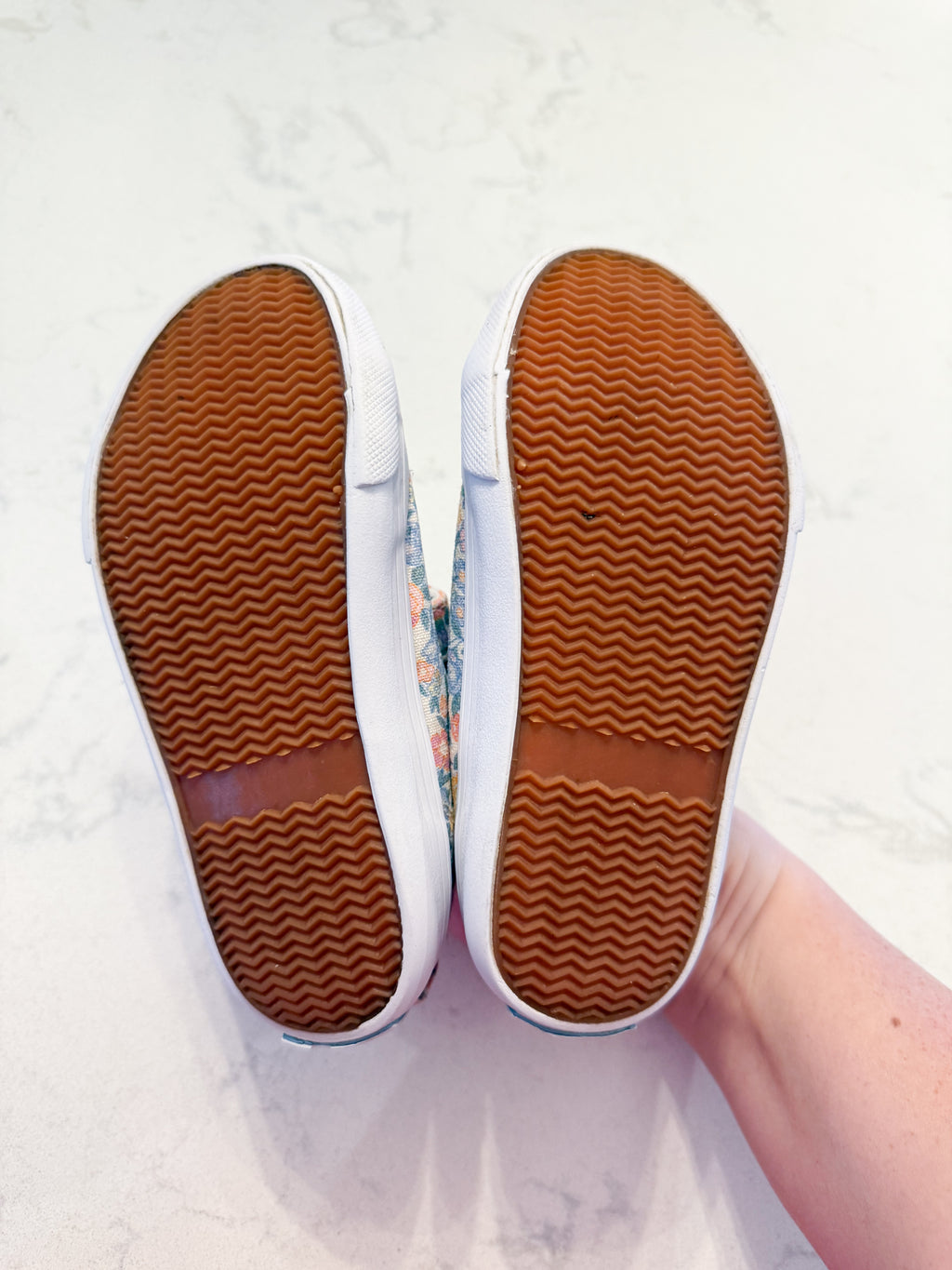 Ralph Lauren- 10C- VGUC- pastel floral Velcro shoes