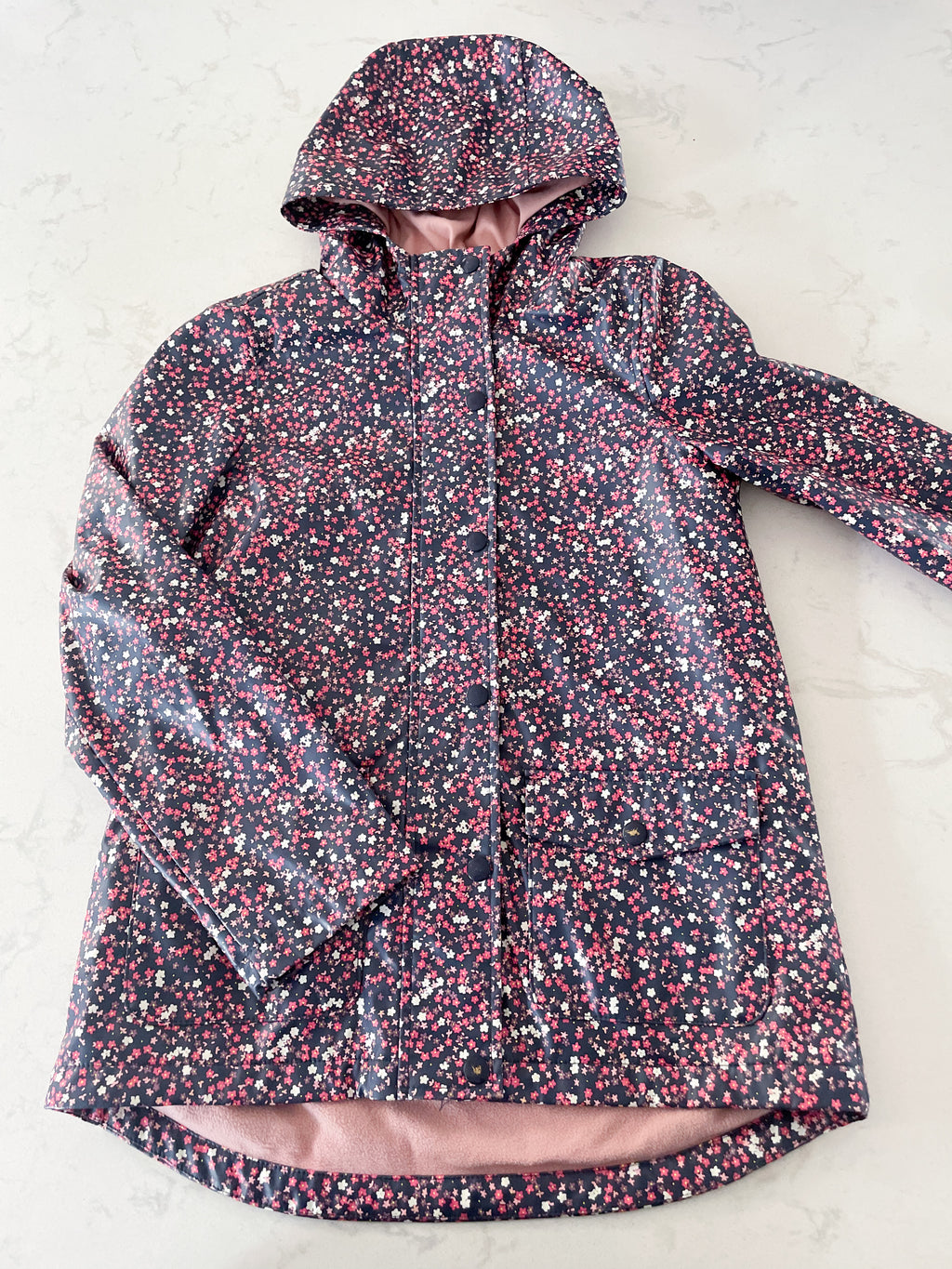 Joe Fresh-10-12Y- GUC- floral rain coat
