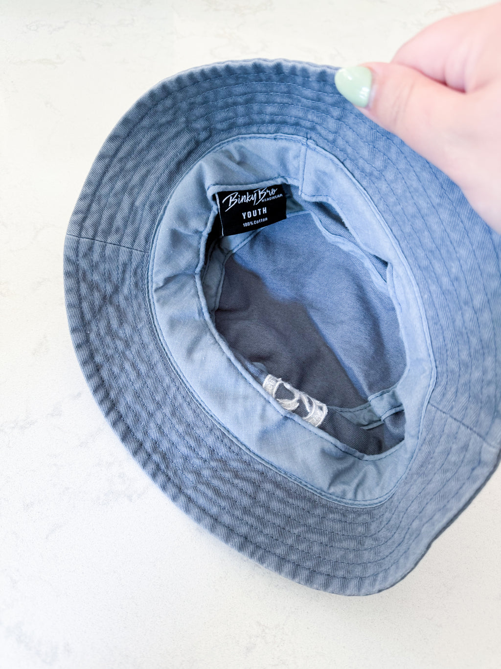 Binky Bros- Youth (2T)- GUC- Jean bucket hat with embroidered wave