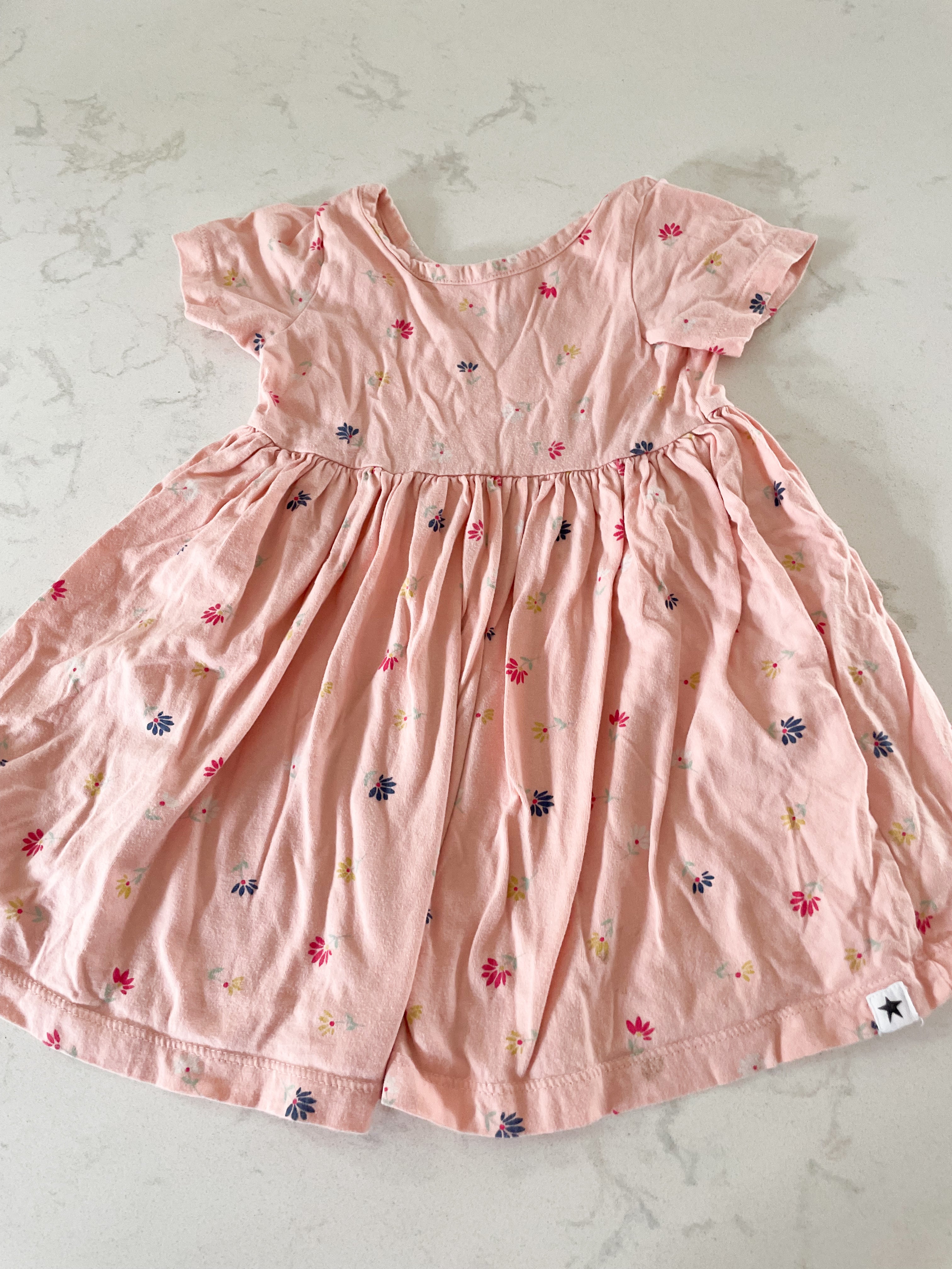 Rise Little Earthling-2-3Y-GUC- light pink dress with tiny florals all over
