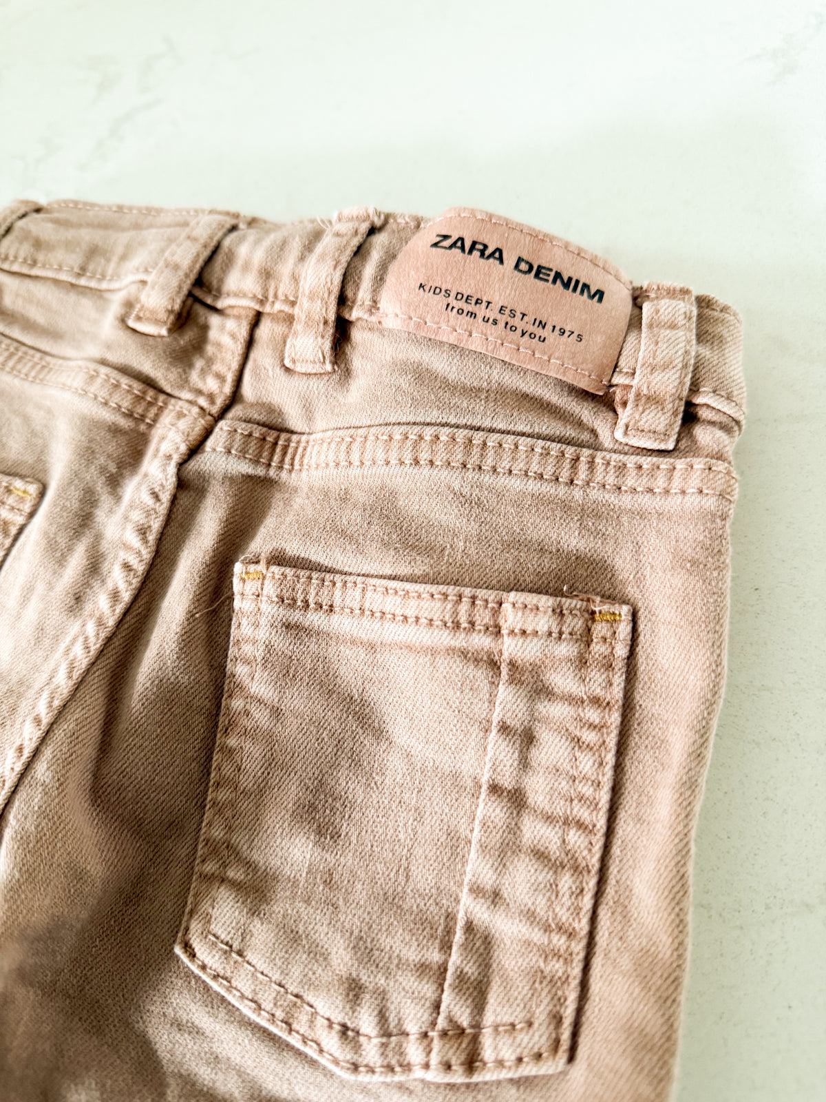 Zara- 6-9m- VGUC- clay coloured jeans