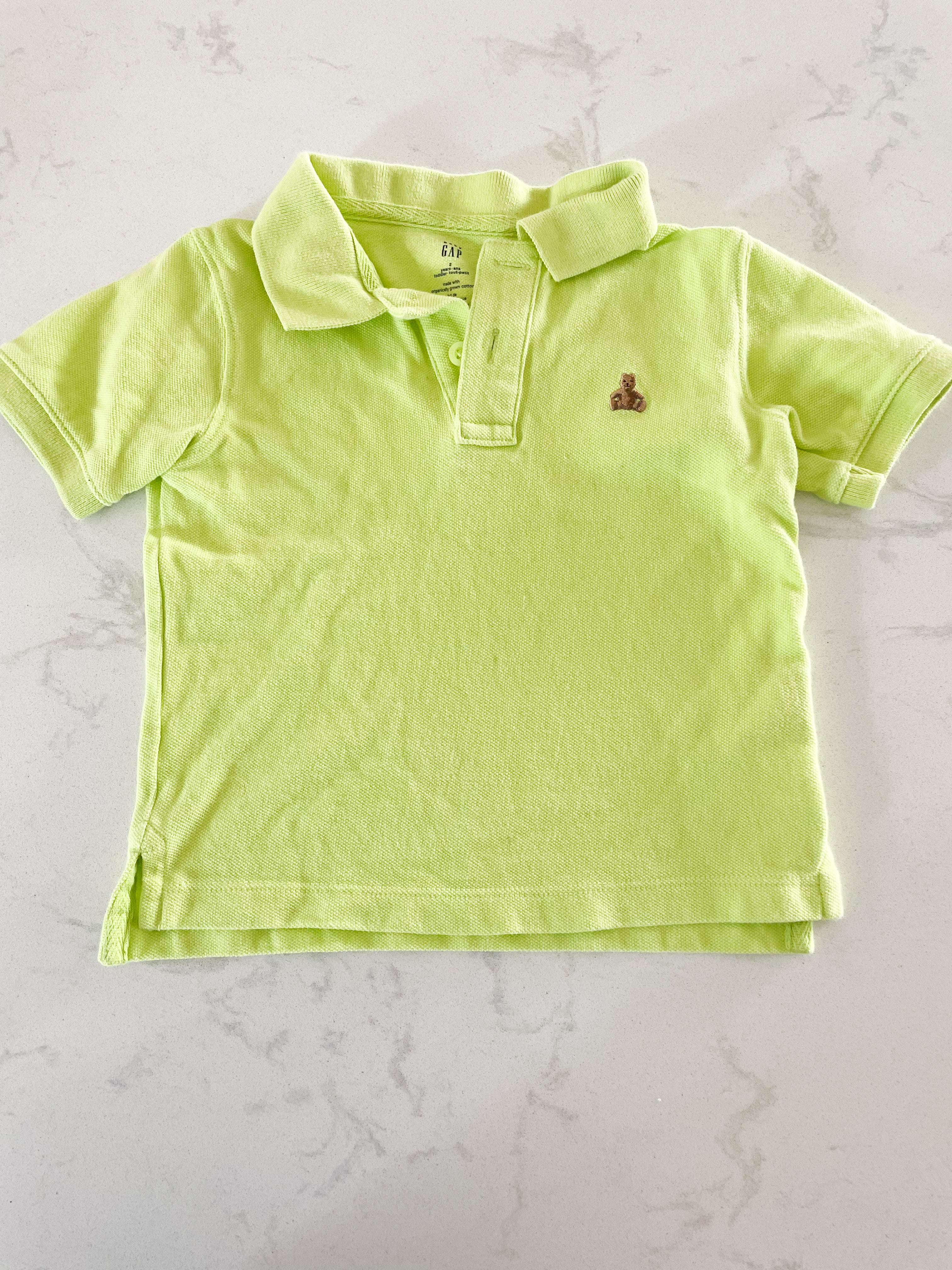 Gap-2T- GUC- neon green polo