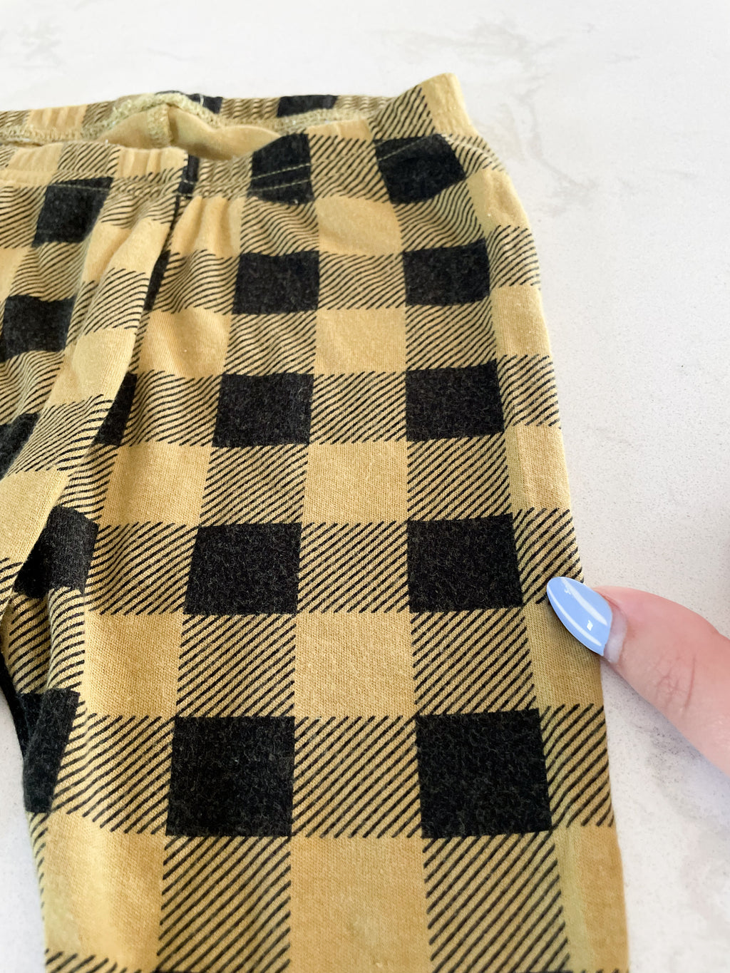 Little and Lively-18-24m-GUC-bamboo yellow and black checkered leggings