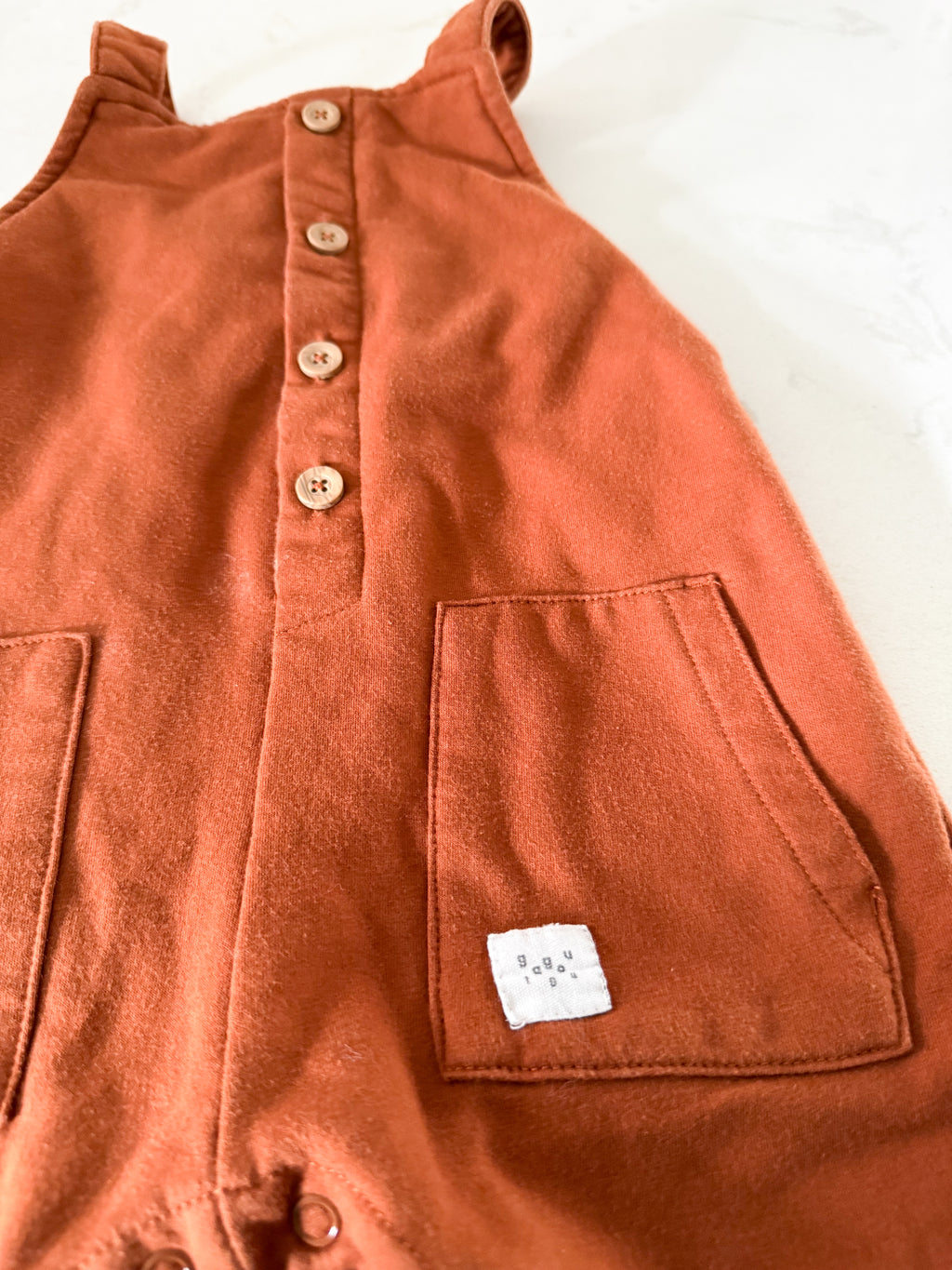 Gagou Tagou- 12-24m- GUC- rust brown overalls