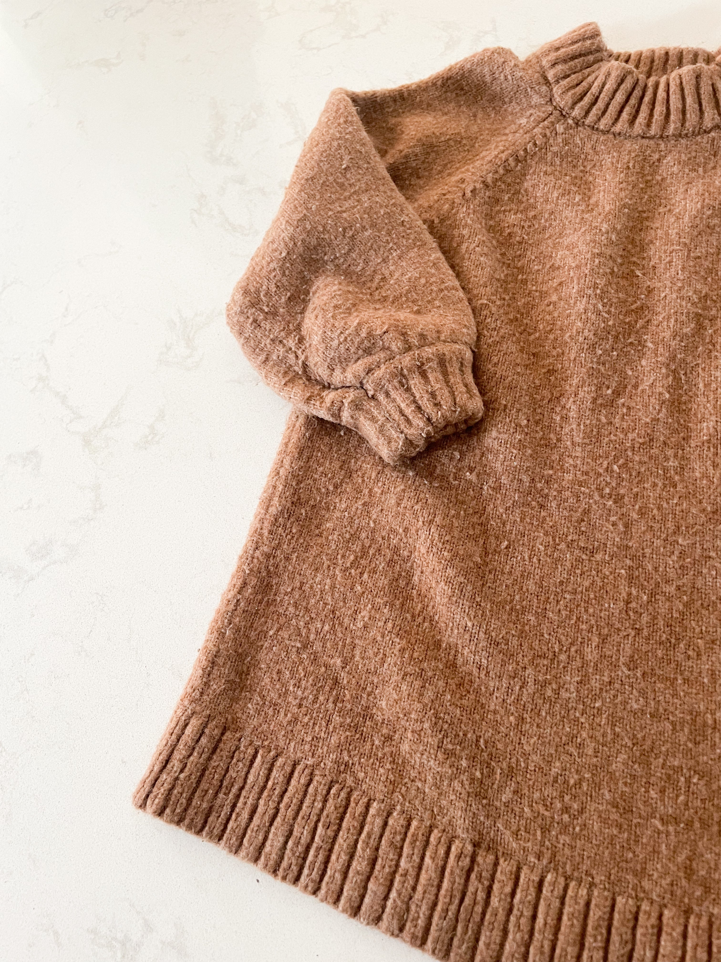 Zara-18-24m-PLAY- brown high neck sweater dress