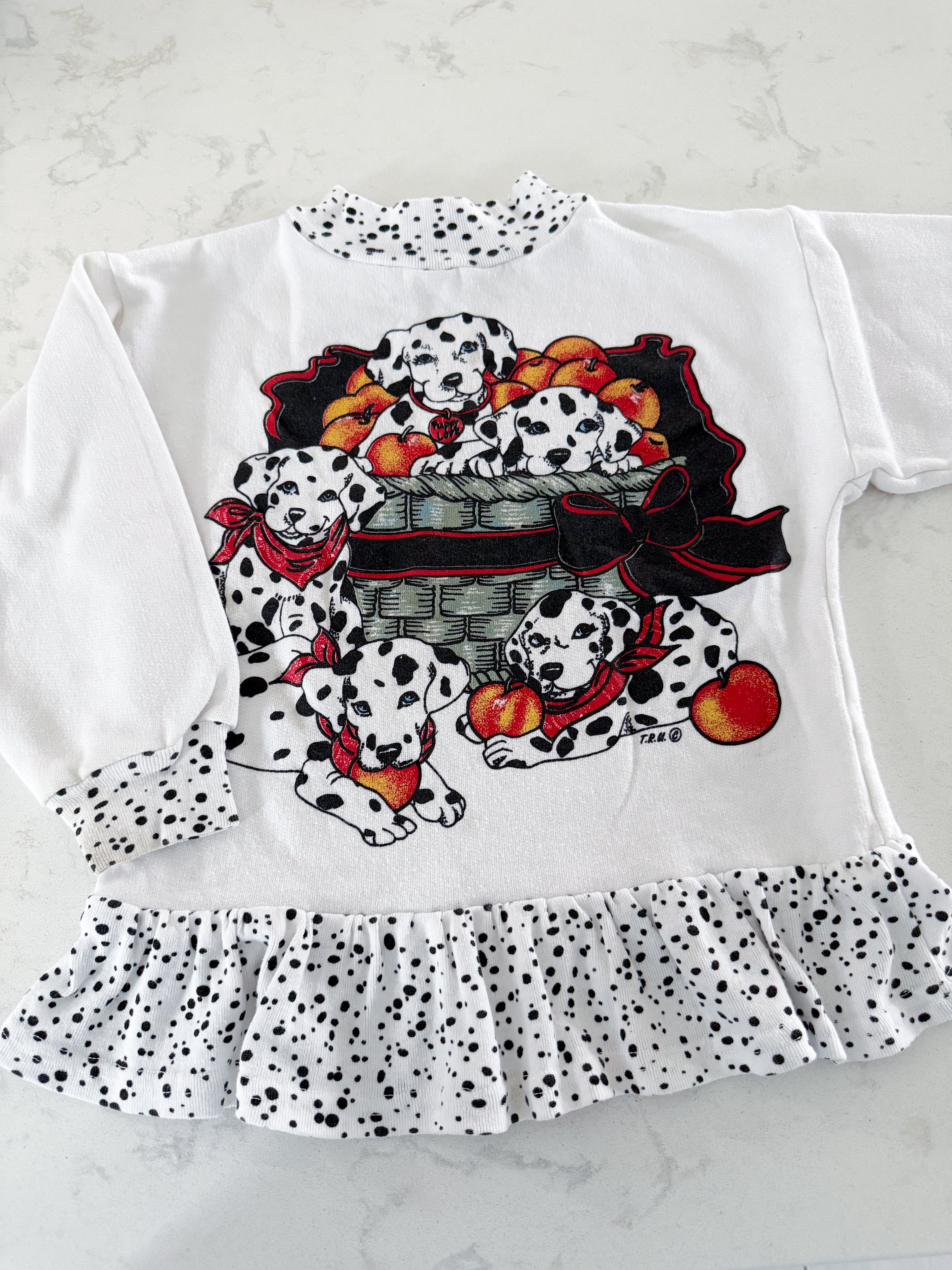 Colors(1992-1998)- 6Y- PLAY- white vintage crewneck with Dalmatian graphic