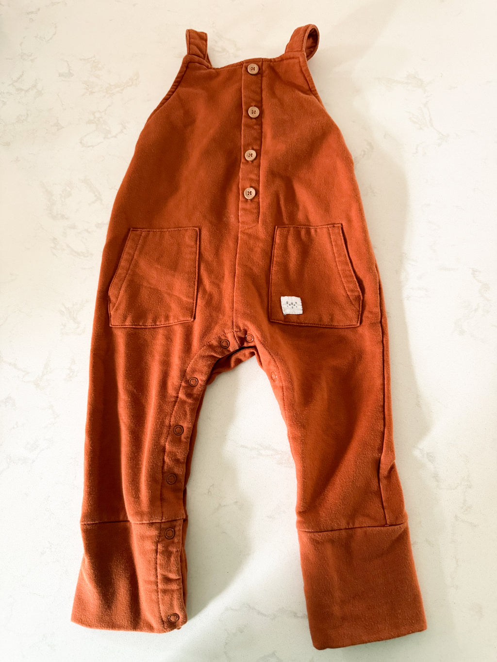 Gagou Tagou- 12-24m- GUC- rust brown overalls
