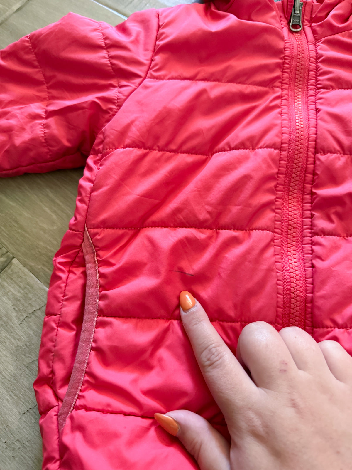 The North Face- 4T- PLAY- reversible pink floral puffer jacket