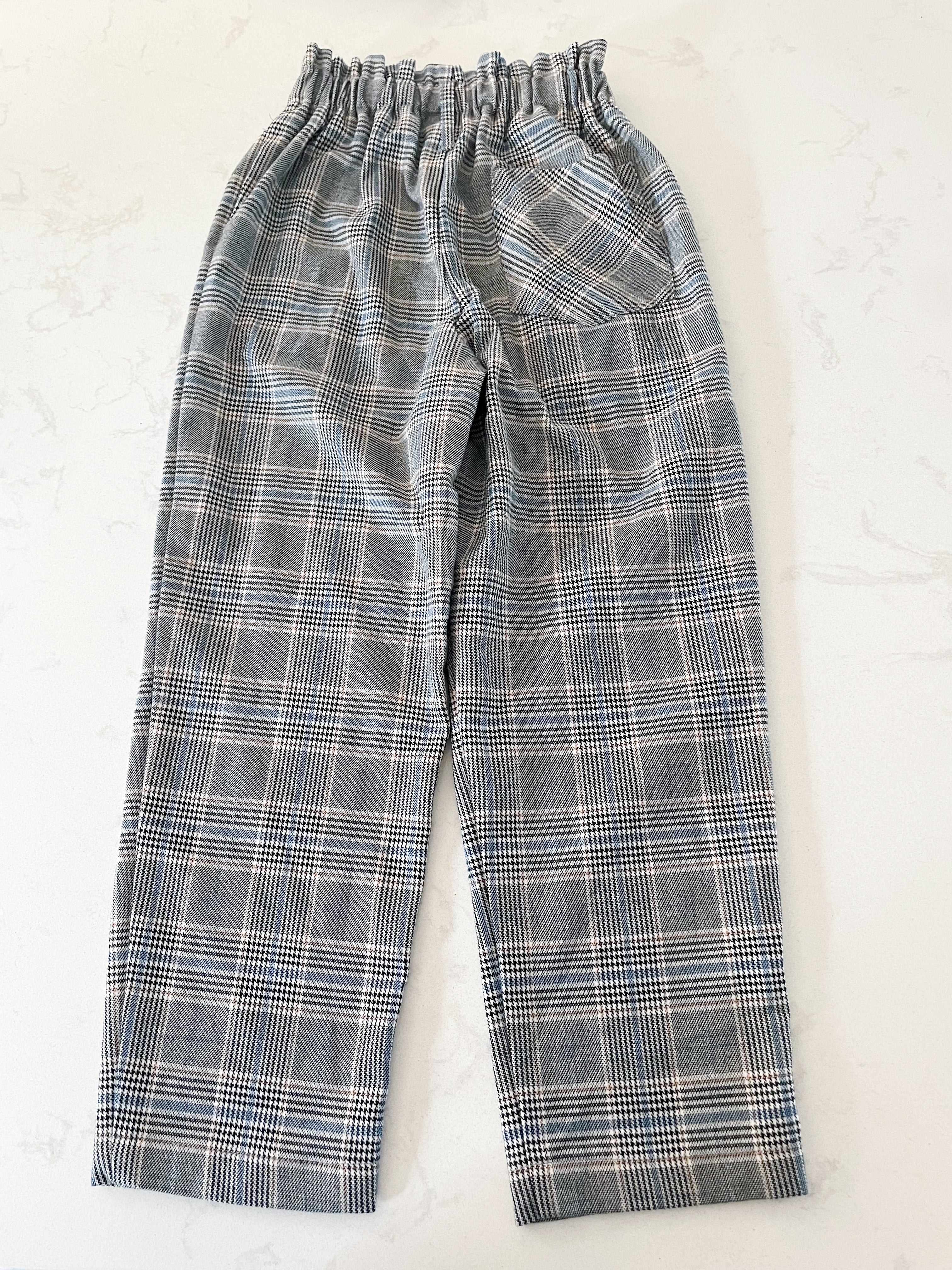 Zara-8Y-VGUC- grey plaid high waisted pants