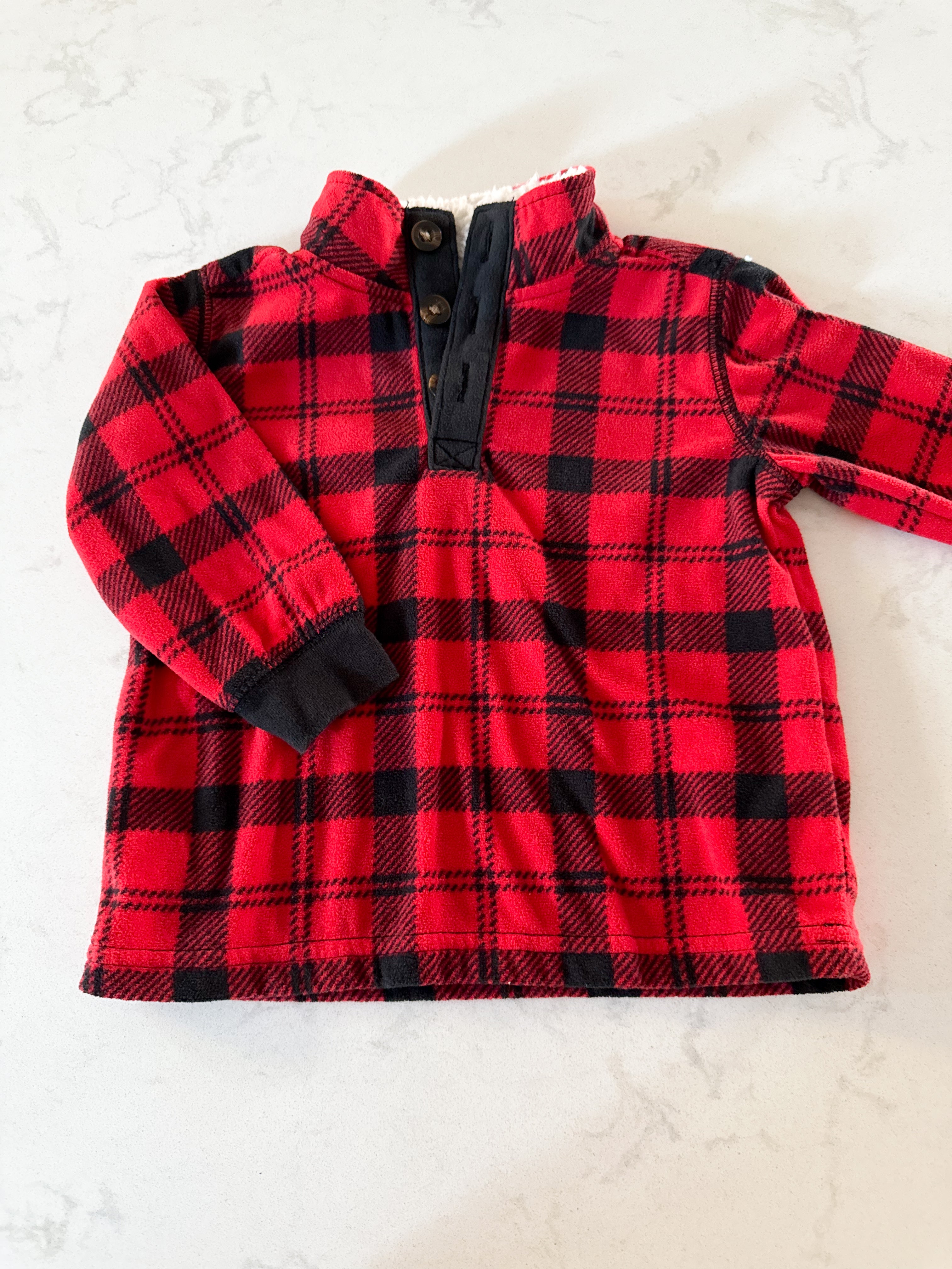 Carter’s- 12m- VGUC- red plaid long sleeve button up
