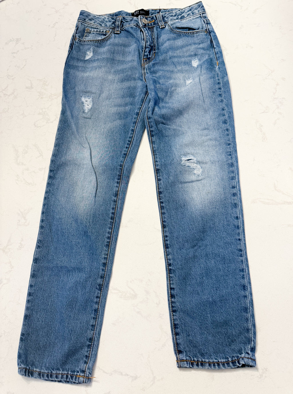 Gap- 12Y- PLAY- blue girlfriend distressed jeans
